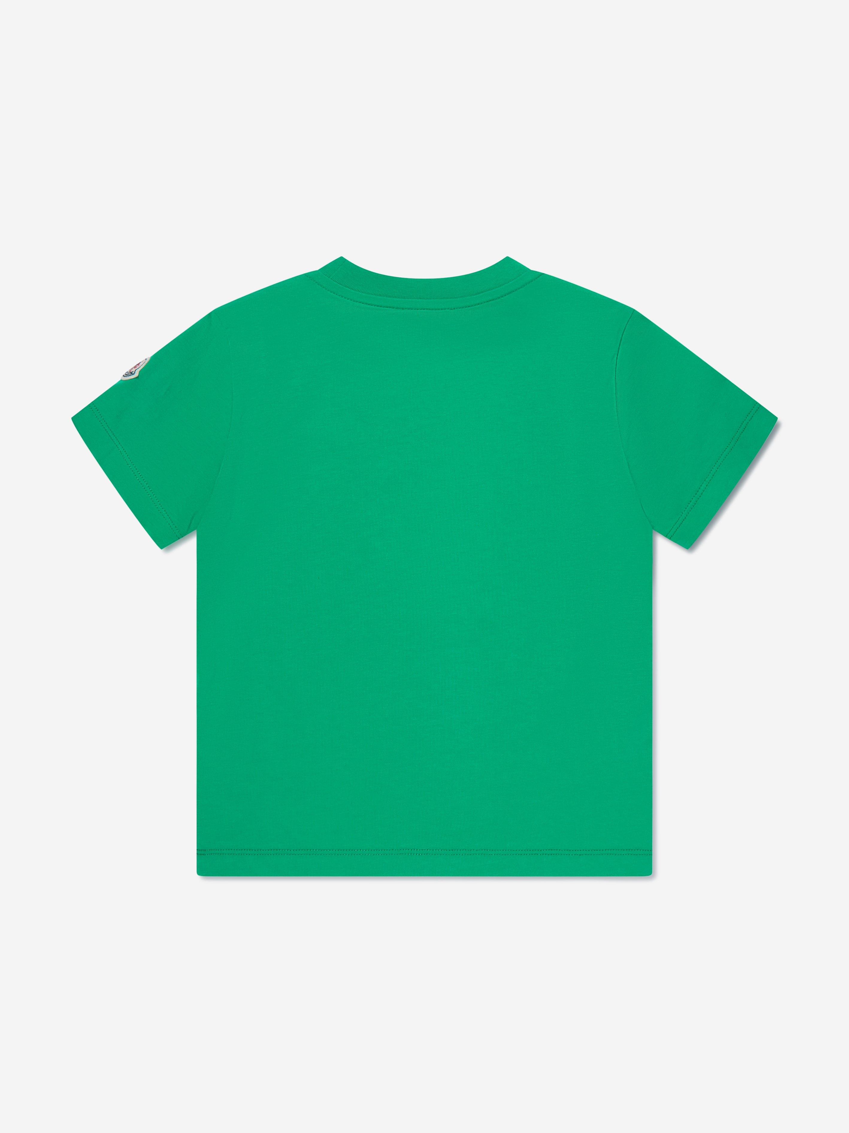 Moncler Enfant Boys Logo t-Shirt in Green Discount Wholesale