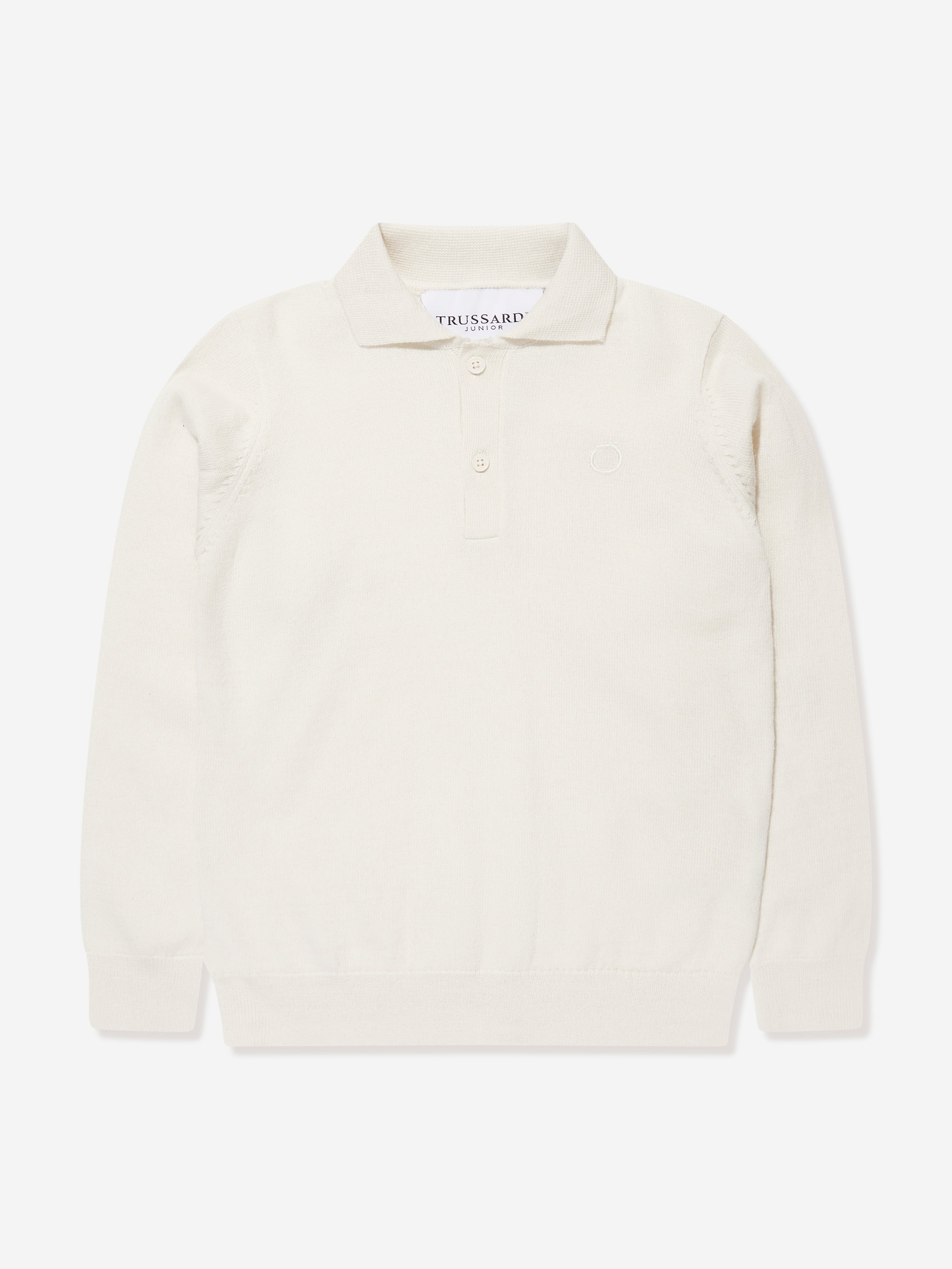 Trussardi Boys Sidus Long Sleeve Polo Shirt in Ivory Shop Offer Cheap Online