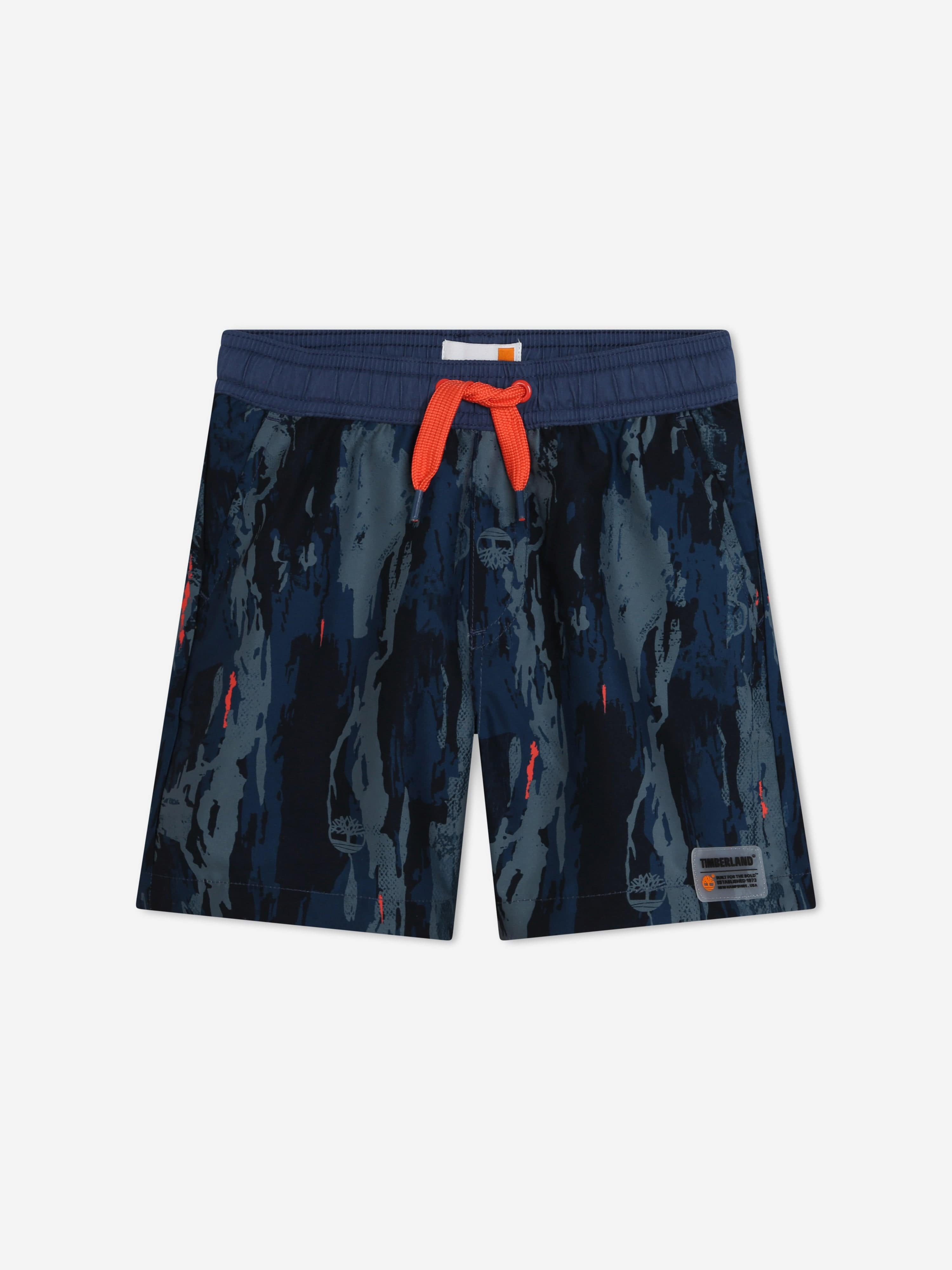 Timberland Boys Patterned Swim Shorts in Blue Outlet Geniue Stockist