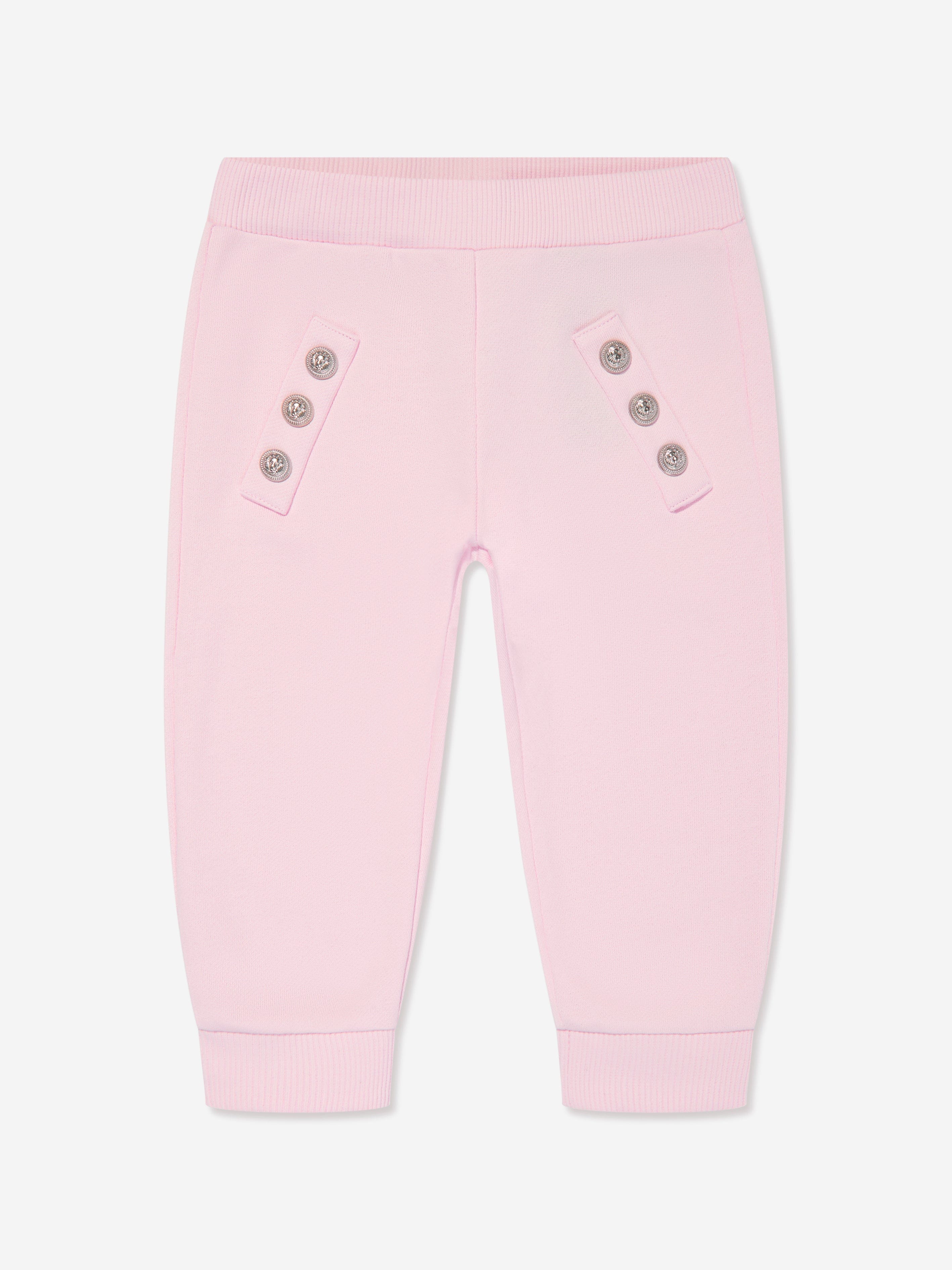 Balmain Baby Girls Button Joggers in Pink Nicekicks Online