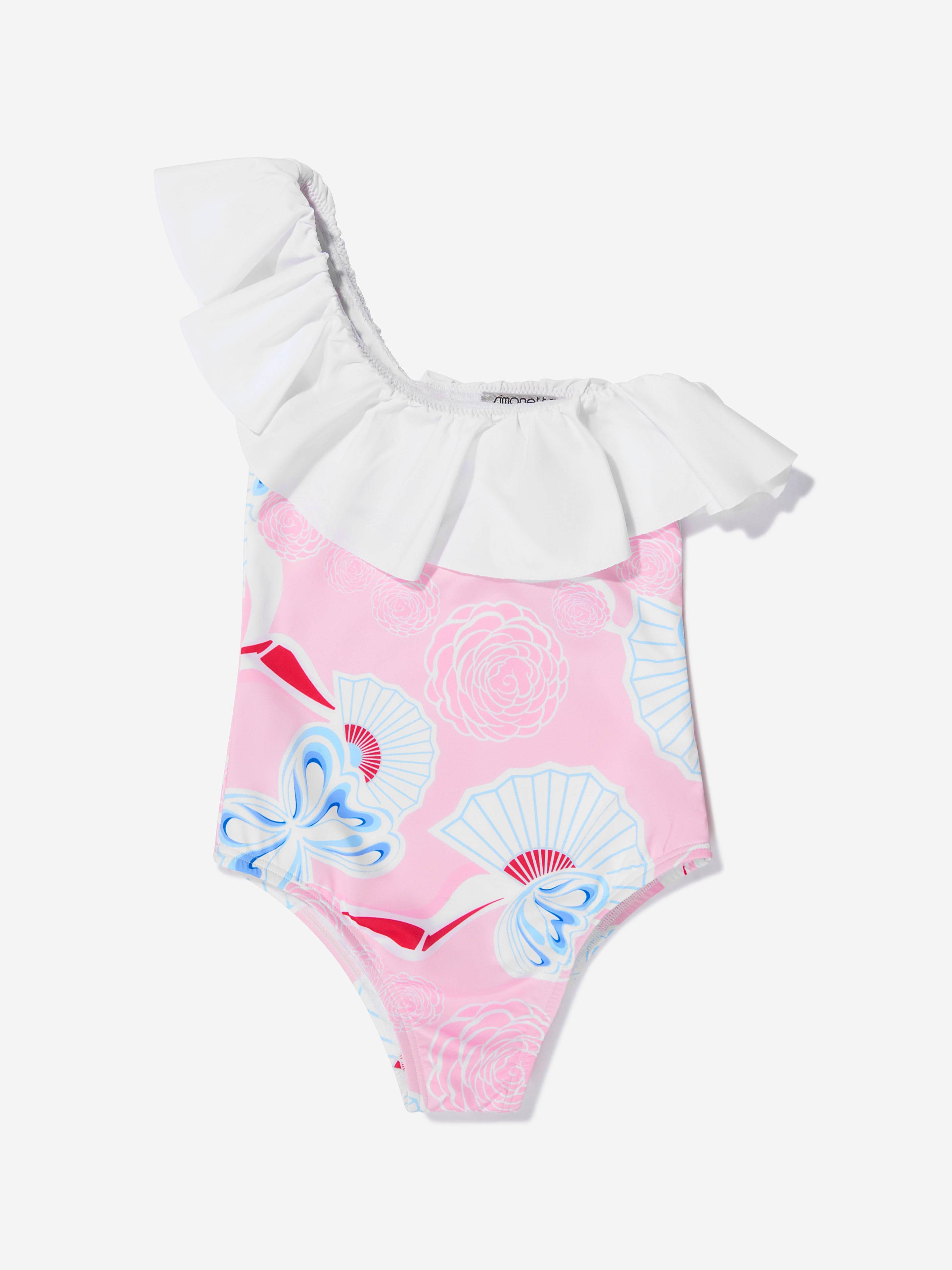 Simonetta Girls Floral Fan Print Swimsuit Cheap Sale Shop For