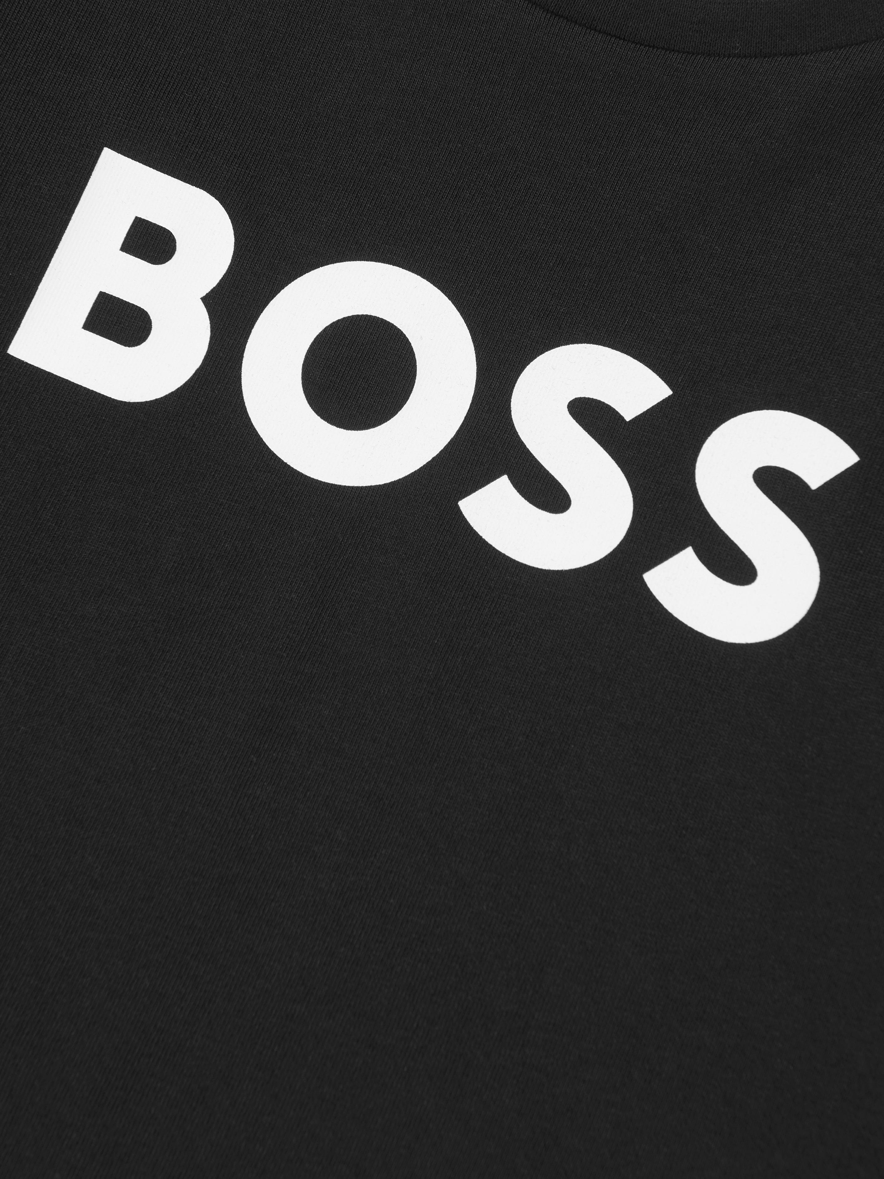 BOSS Boys Long Sleeve Logo T-Shirt in Black Discount Shop For