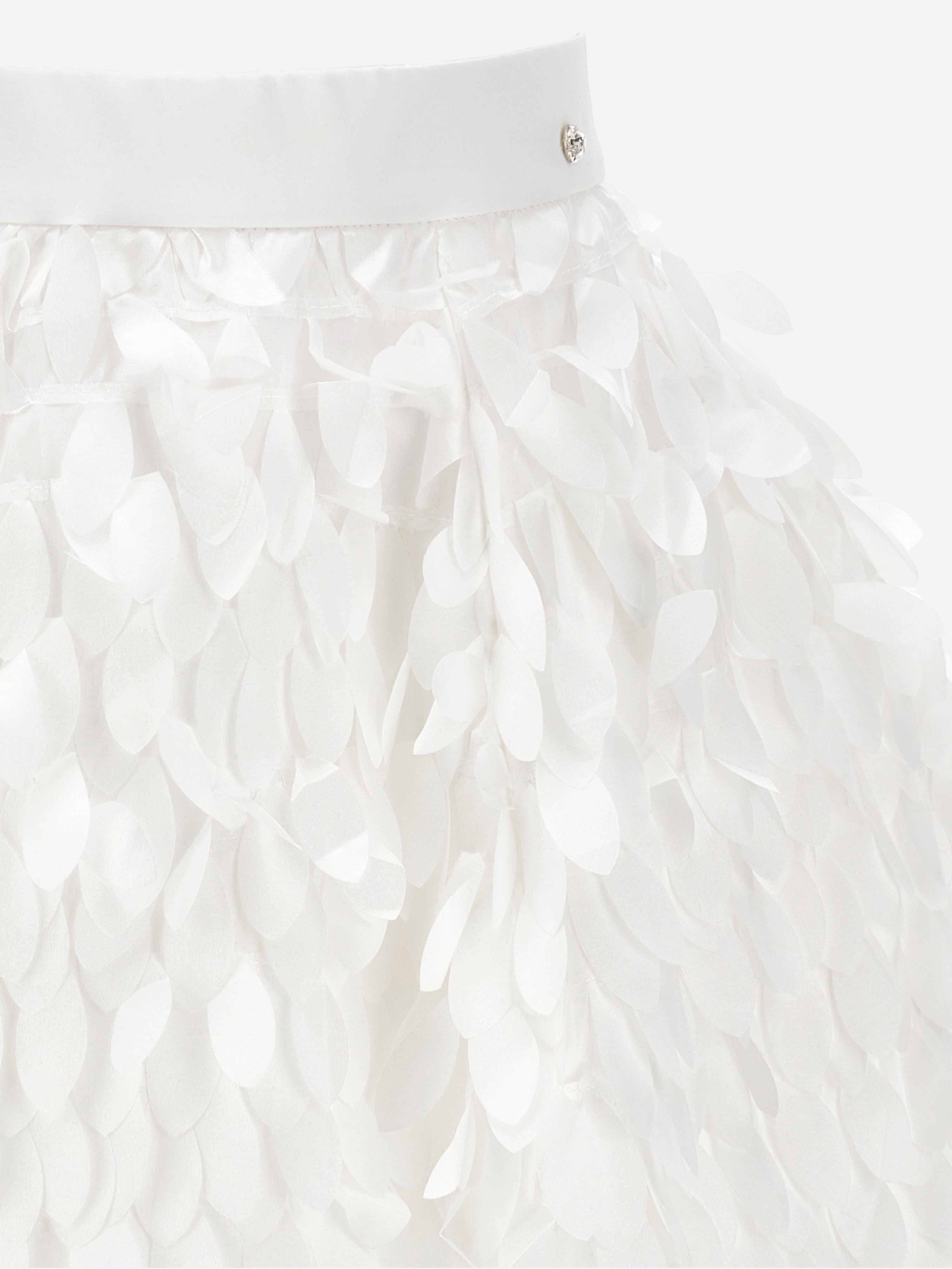 Monnalisa Girls Satin Leaf Skirt in Ivory Free Shipping Cheap Pice