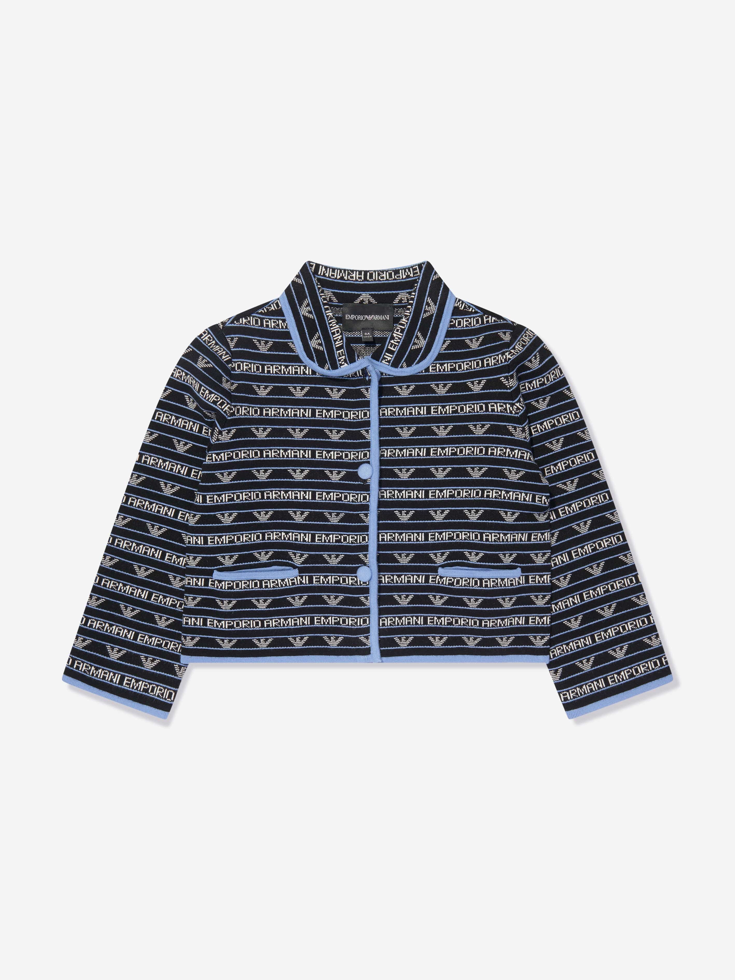 Emporio Armani Girls Logo Jacket In Navy Original Cheap Online