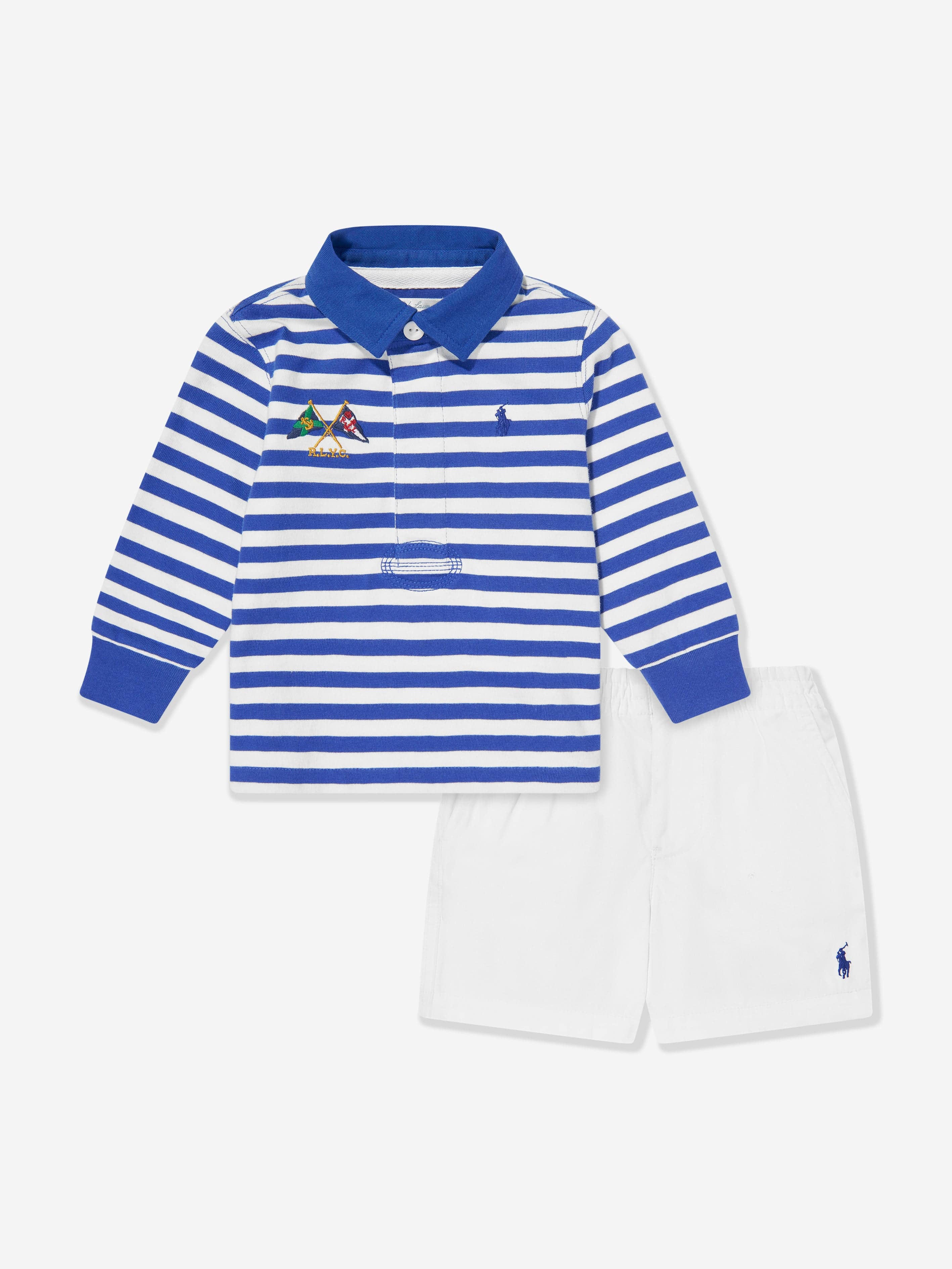 Baby Boys Rugby Top and Shorts Set in Blue Quality Free Shipping