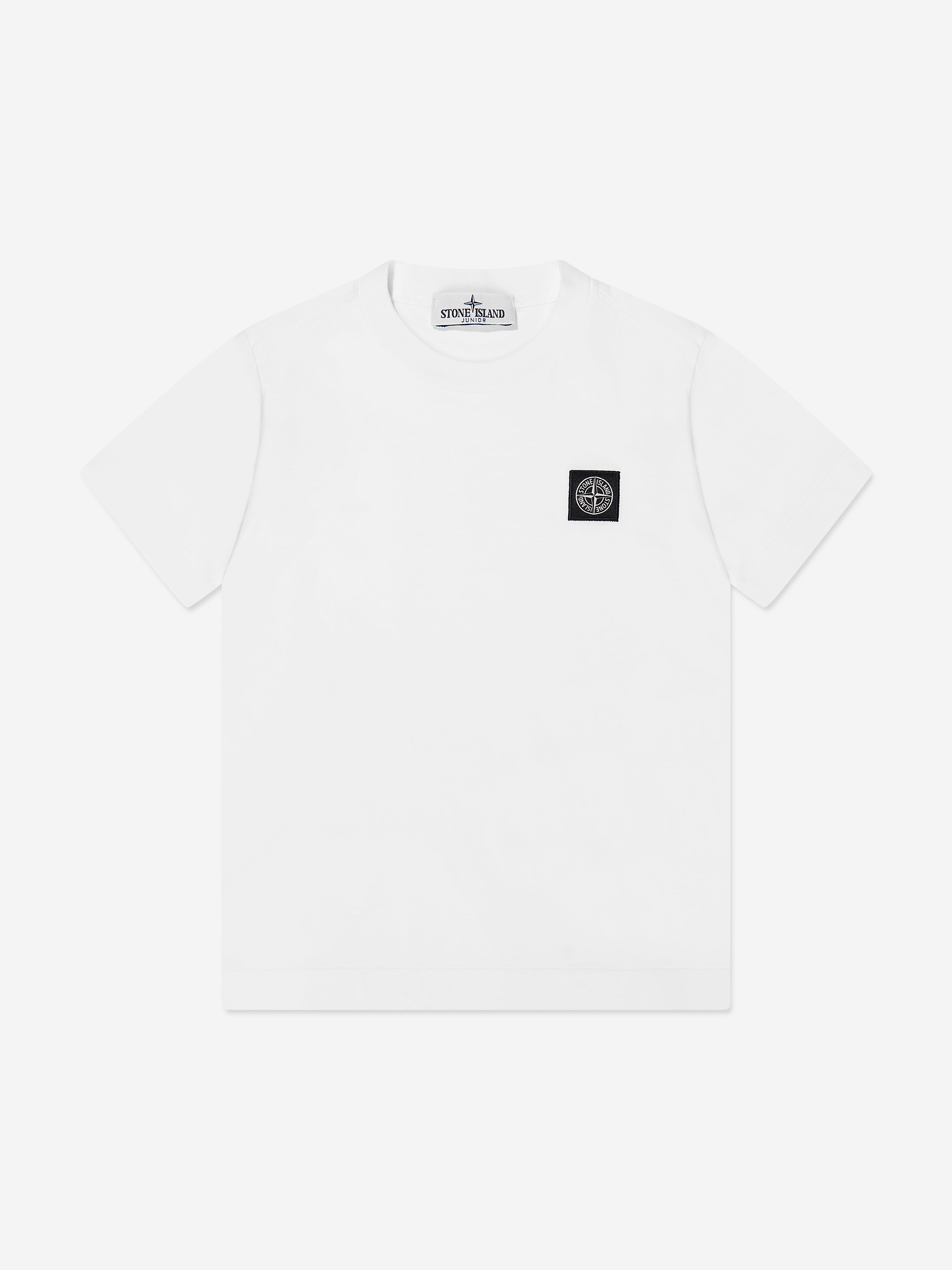 Stone Island Boys Compass Logo T-Shirt in White Finishline Online