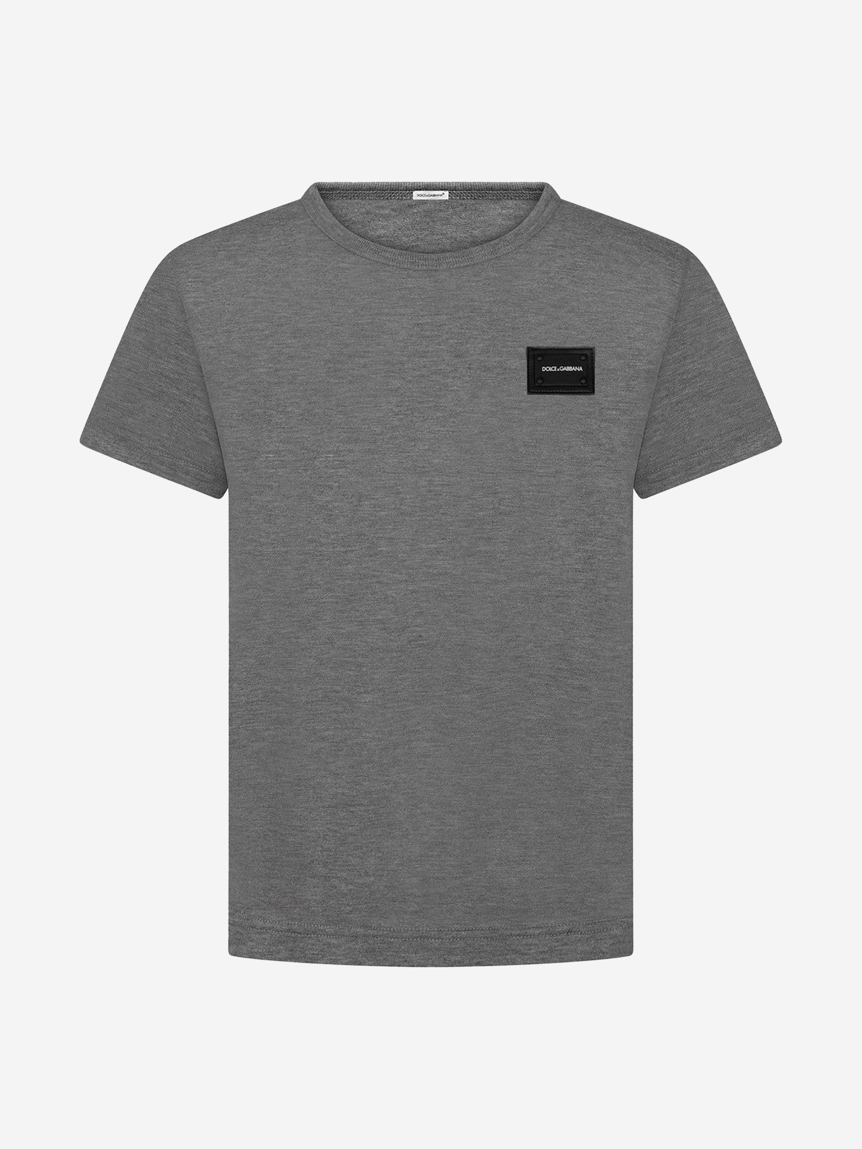Dolce & Gabbana Boys Cotton Jersey Logo T-Shirt in Grey Buy Cheap Low Shipping