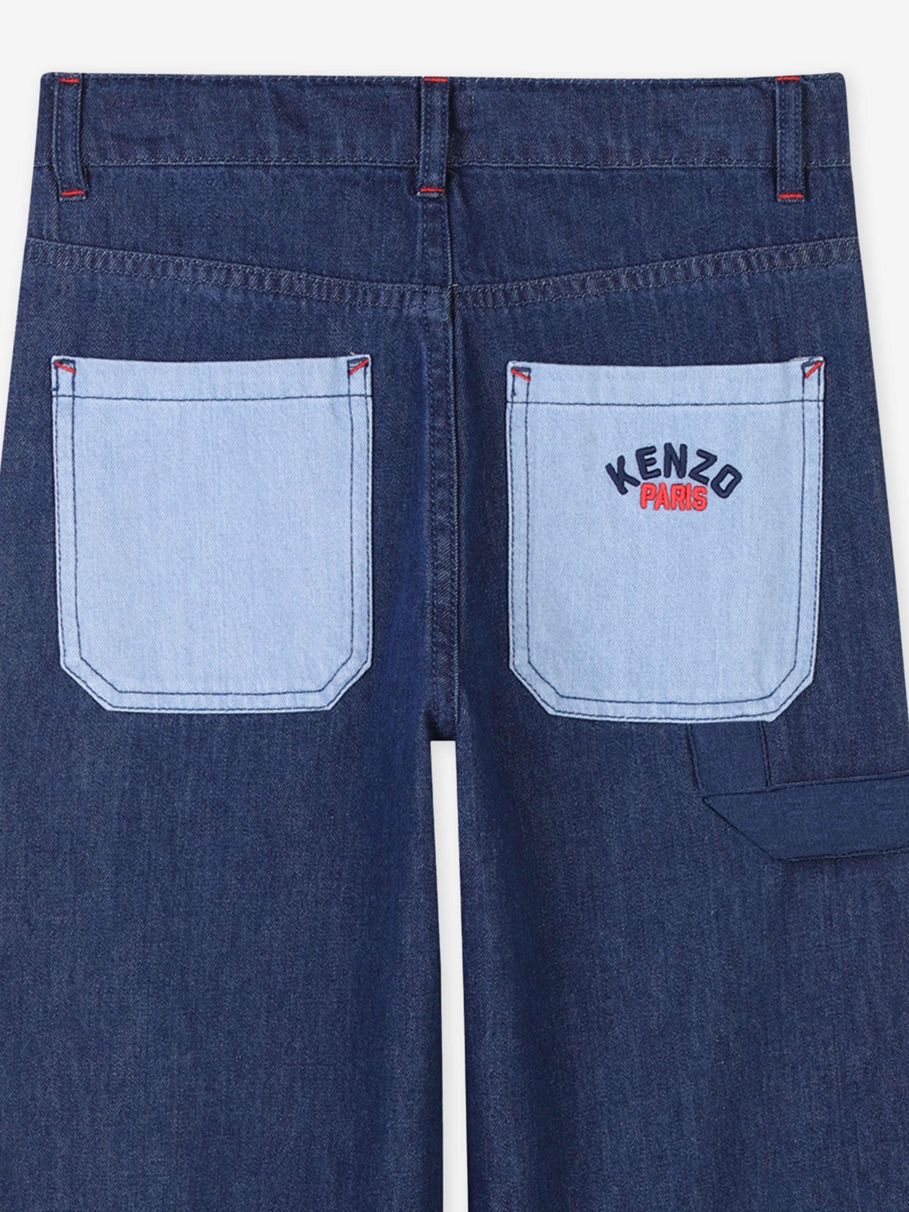 Boys Patch Pocket Jeans in Blue Clearance Buy