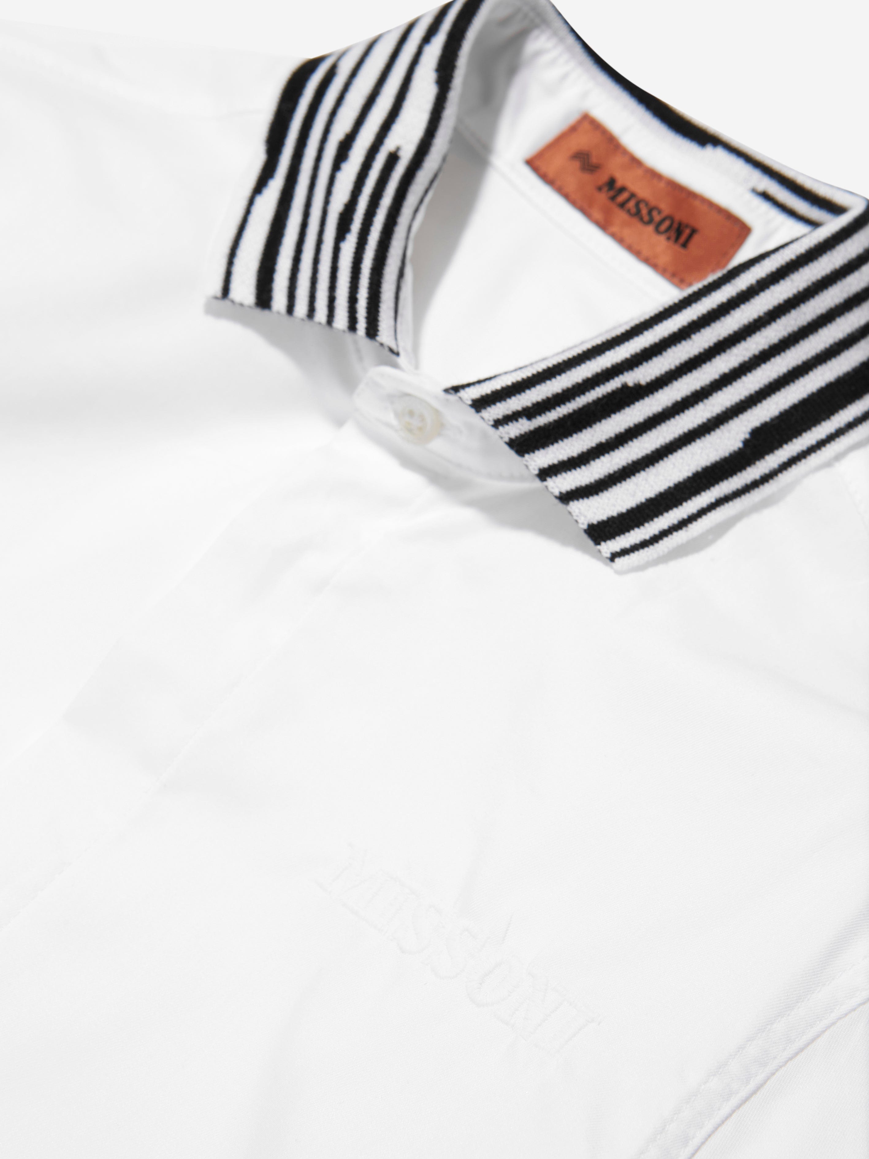 Missoni Boys Branded Shirt in White Factory Outlet Cheap Online
