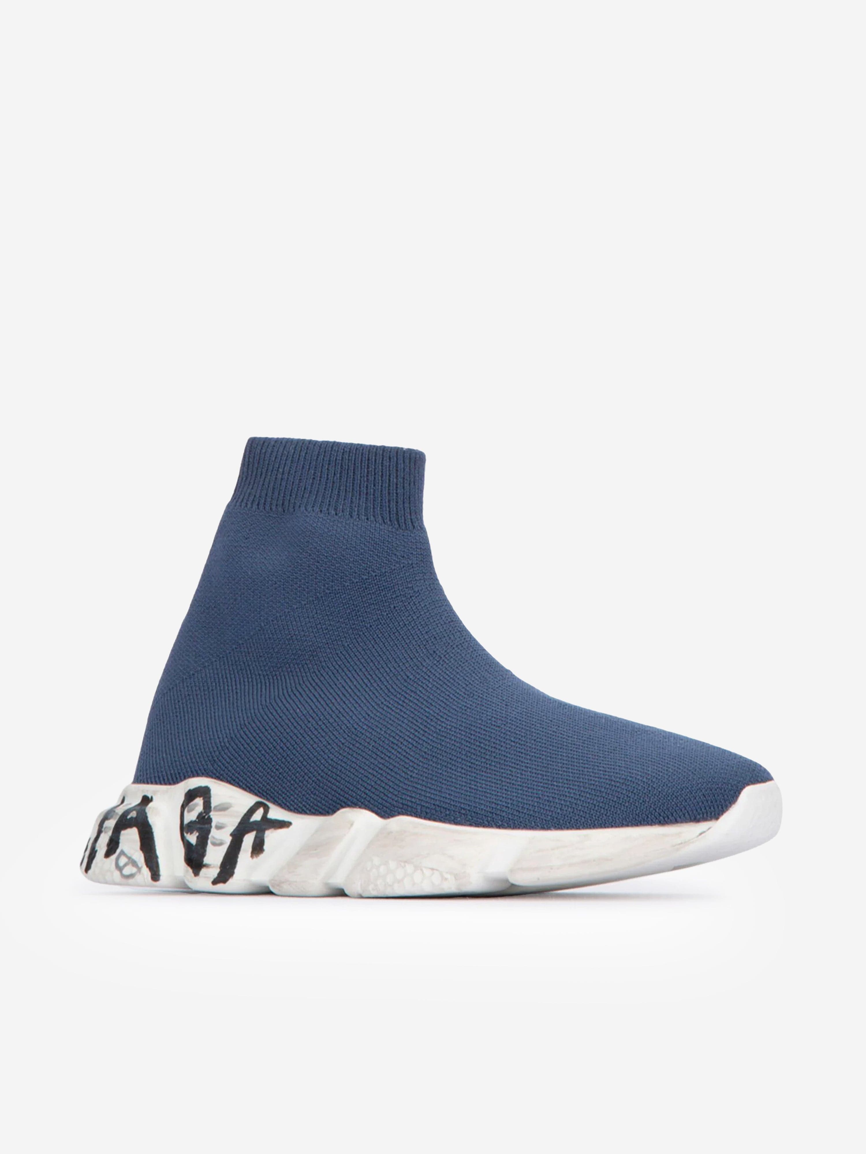 Balenciaga Kids Speed Trainers in Blue Clearance Exclusive