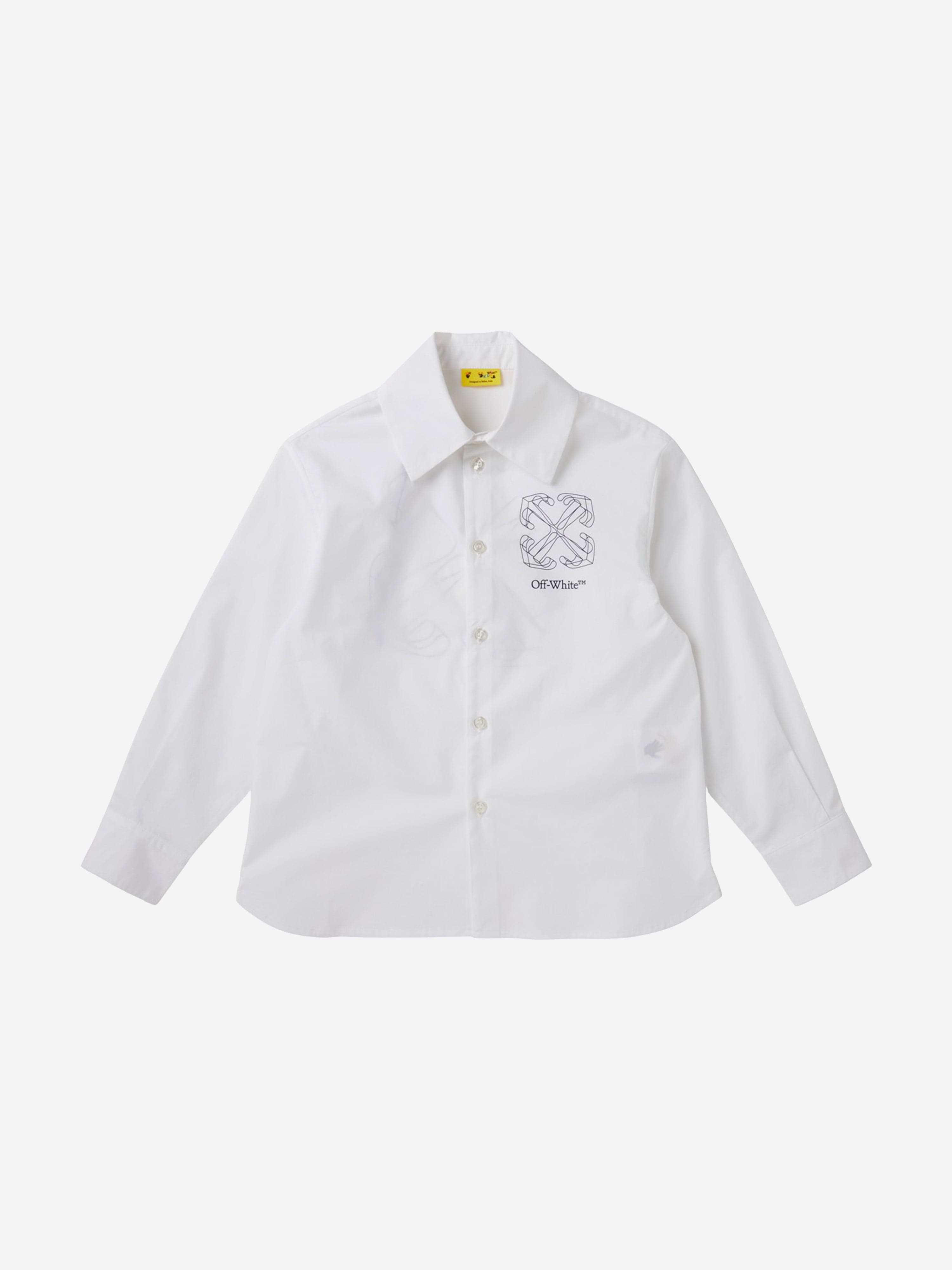 Off-White Boys Arrow 3D Shirt in White Cheap Extremely