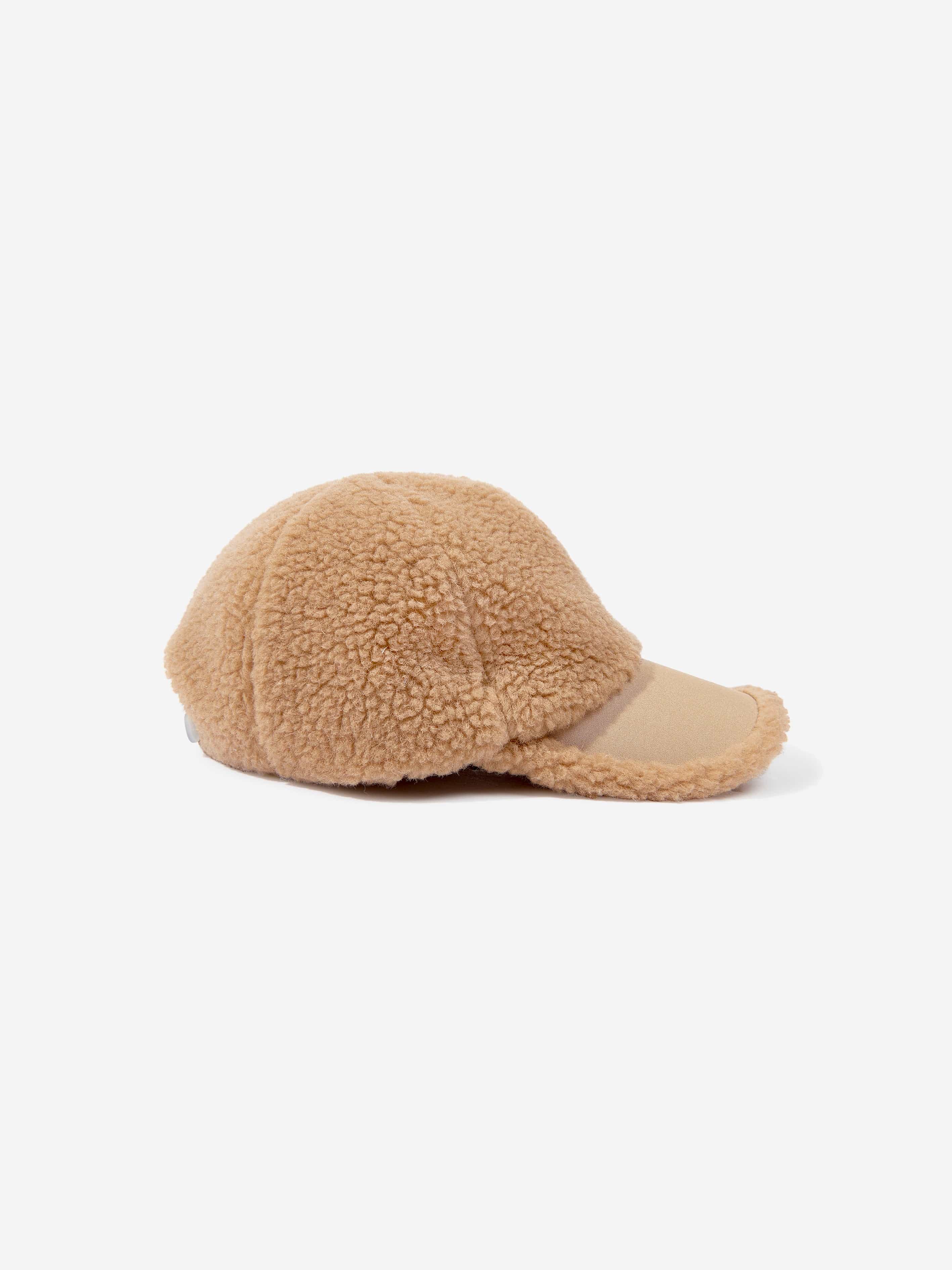 Moncler Enfant Boys Fleece Logo Baseball Cap in Beige Cheap Geniue Stockist