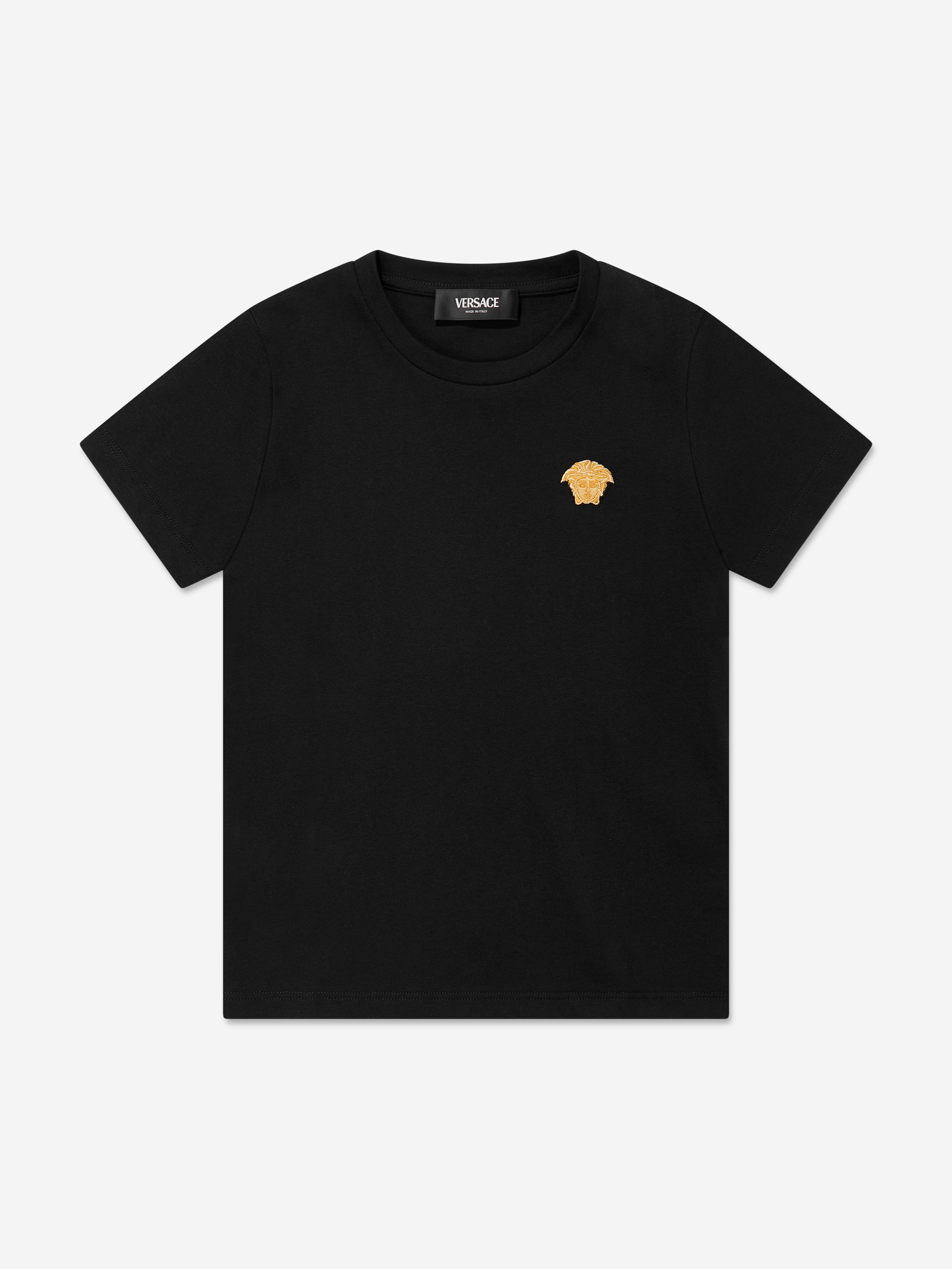 Versace Boys Medusa Logo T-Shirt in Black Outlet Shop Offer