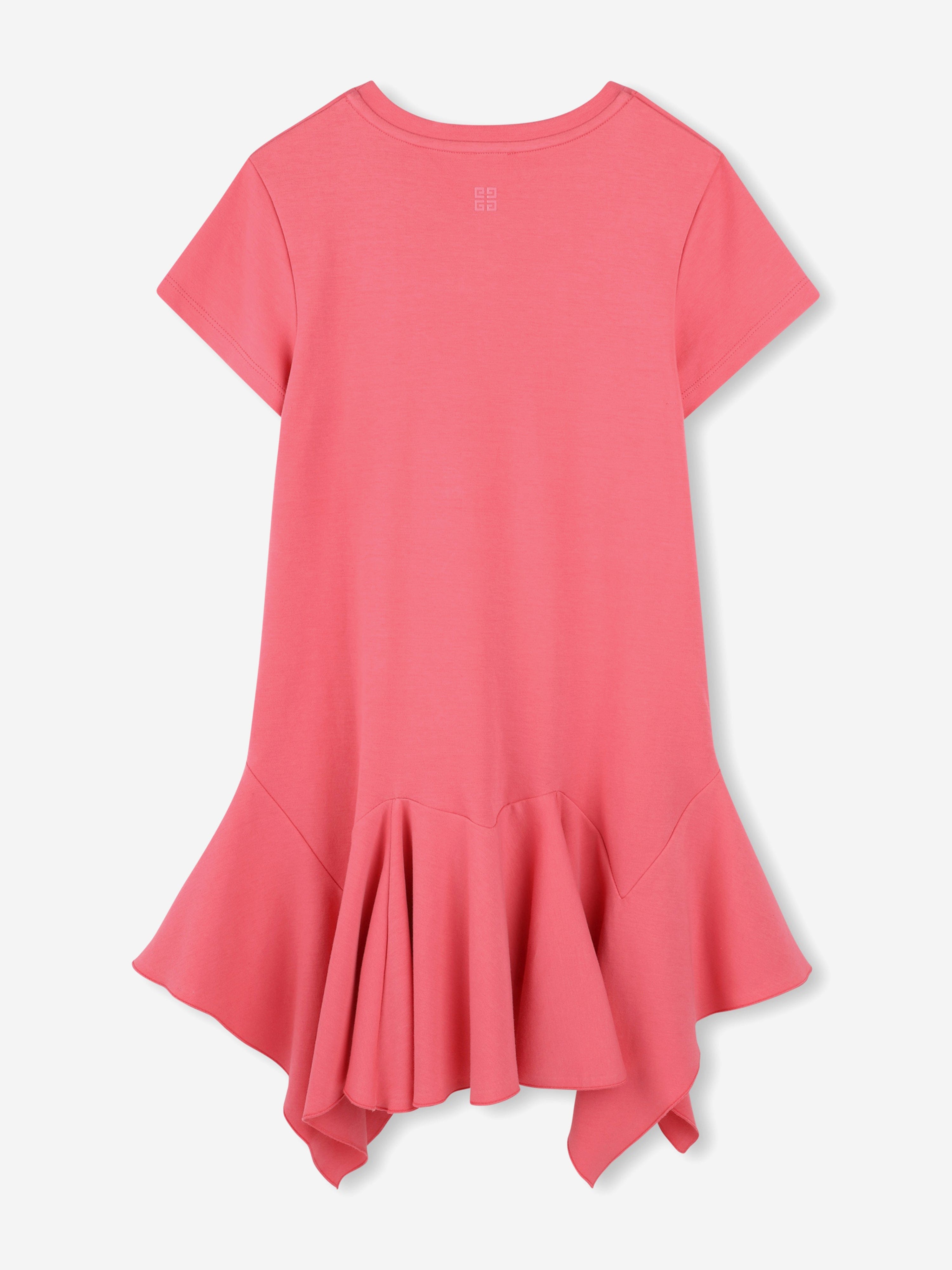 Girls Logo Ruffle Dress in Pink Cheap Sale Outlet Store