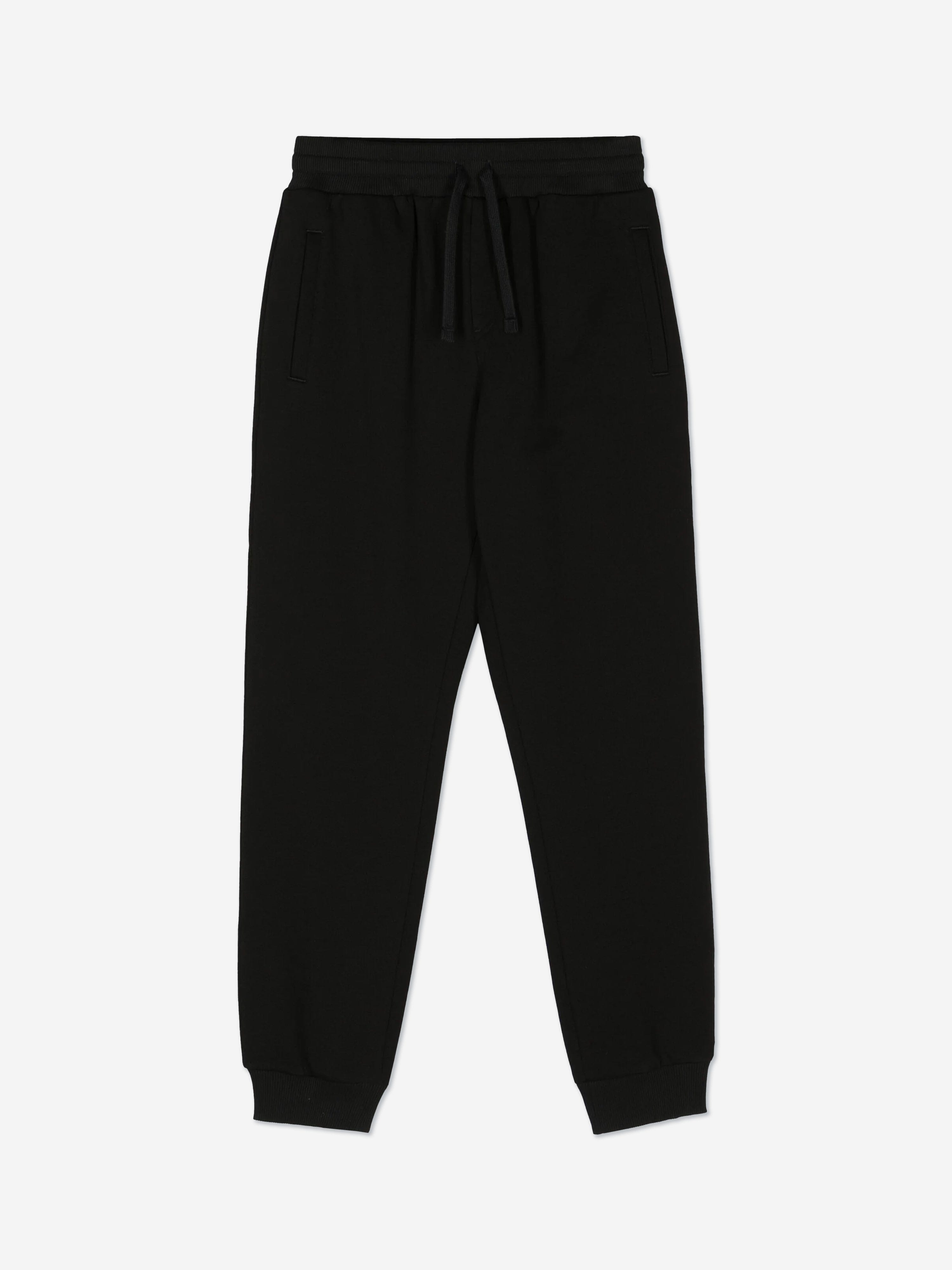 Dolce & Gabbana Boys Logo Joggers in Black Free Shipping Genuine