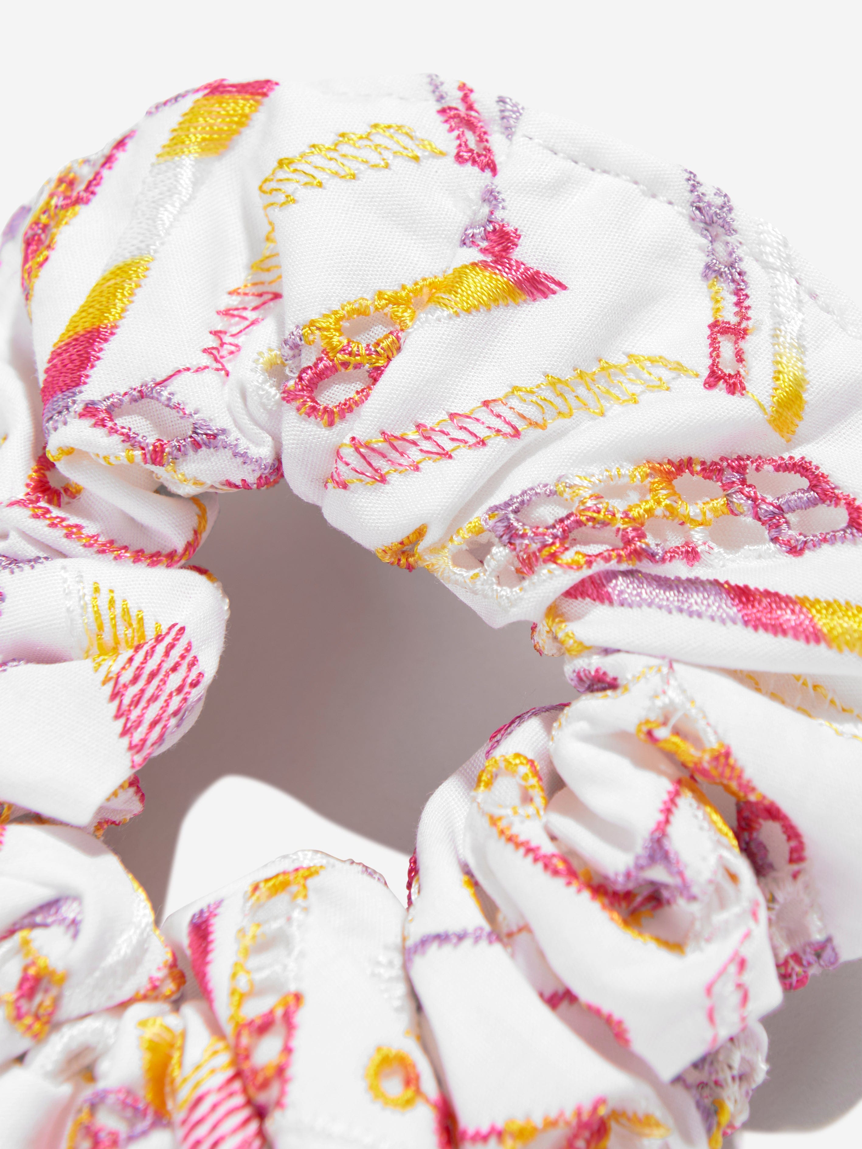 Girls Cotton Scrunchie in White Free Shipping Very Cheap
