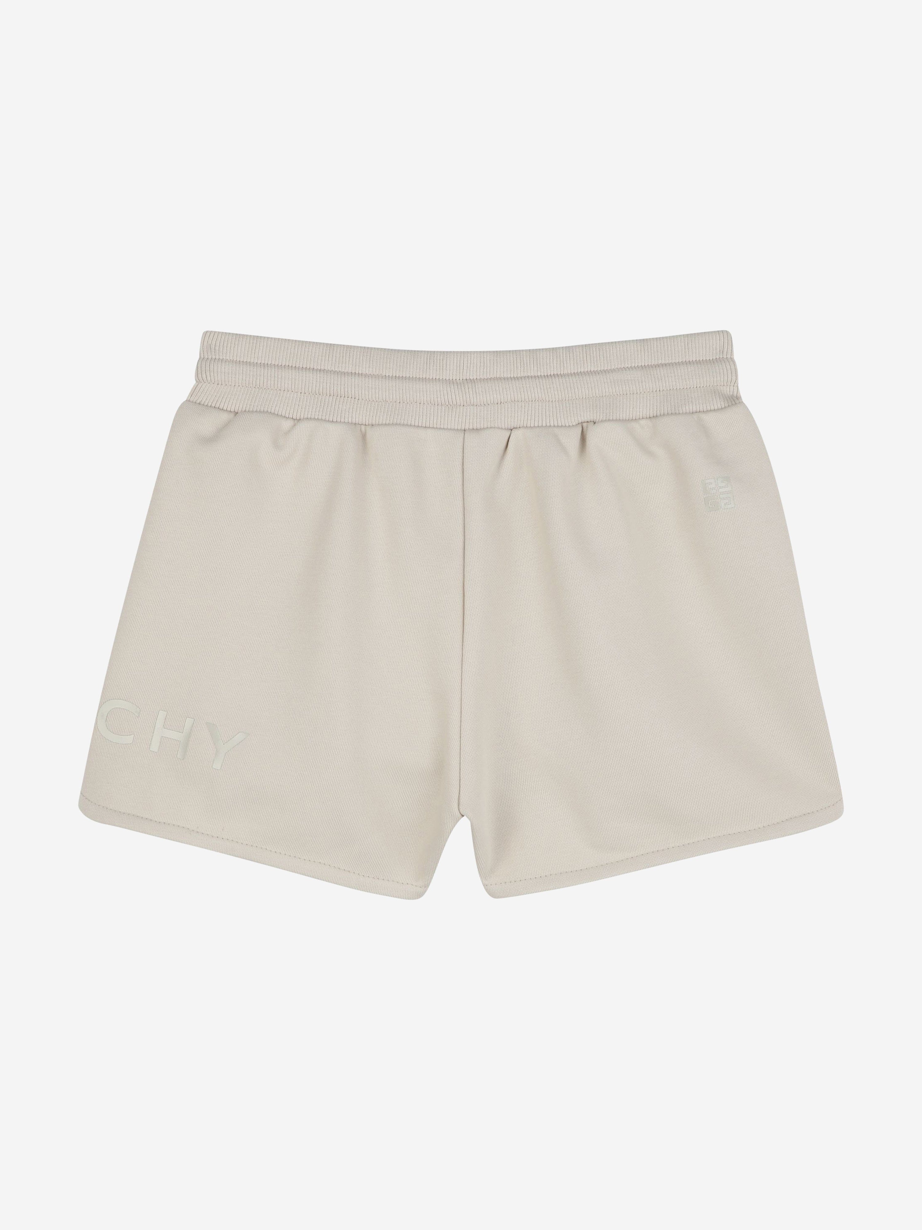 Girls Logo Shorts in Beige Discount Cheapest