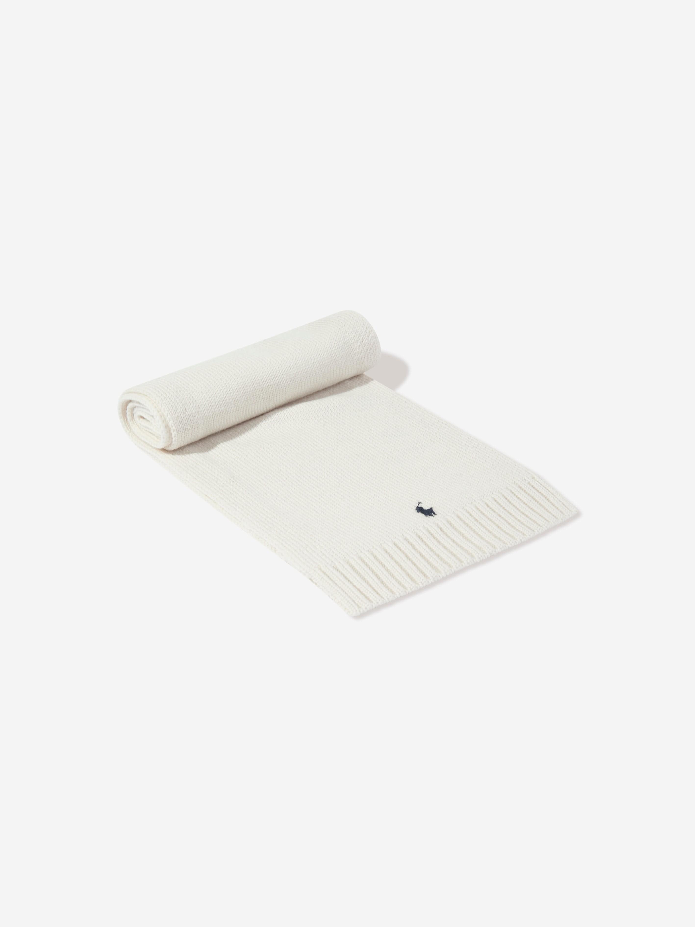 Ralph Lauren Boys Merino Wool Scarf in Ivory Discount Purchase