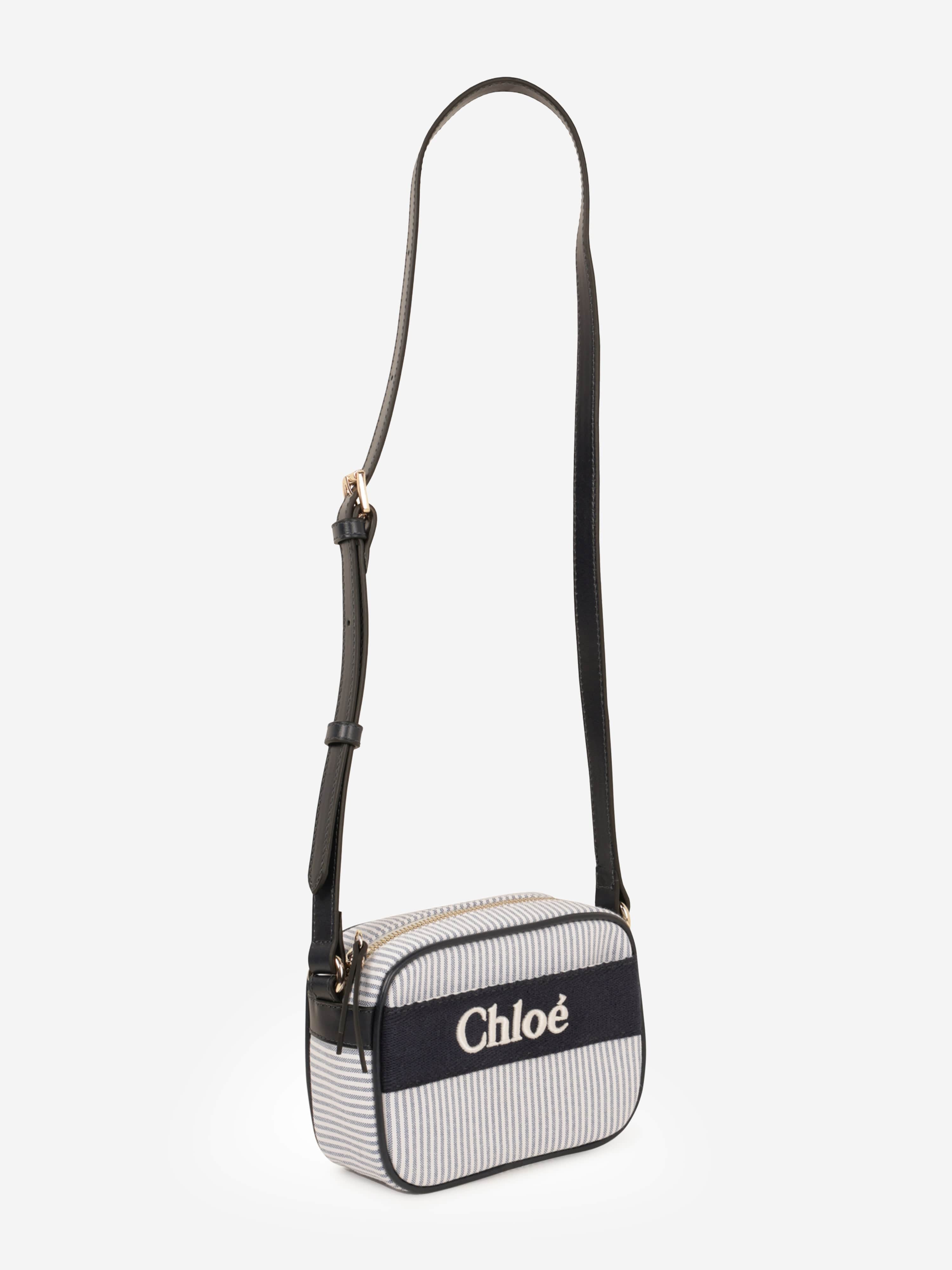 Chlo¨¦ Girls Striped Shoulder Bag in Navy (16cm) Low Shipping Cheap Pice