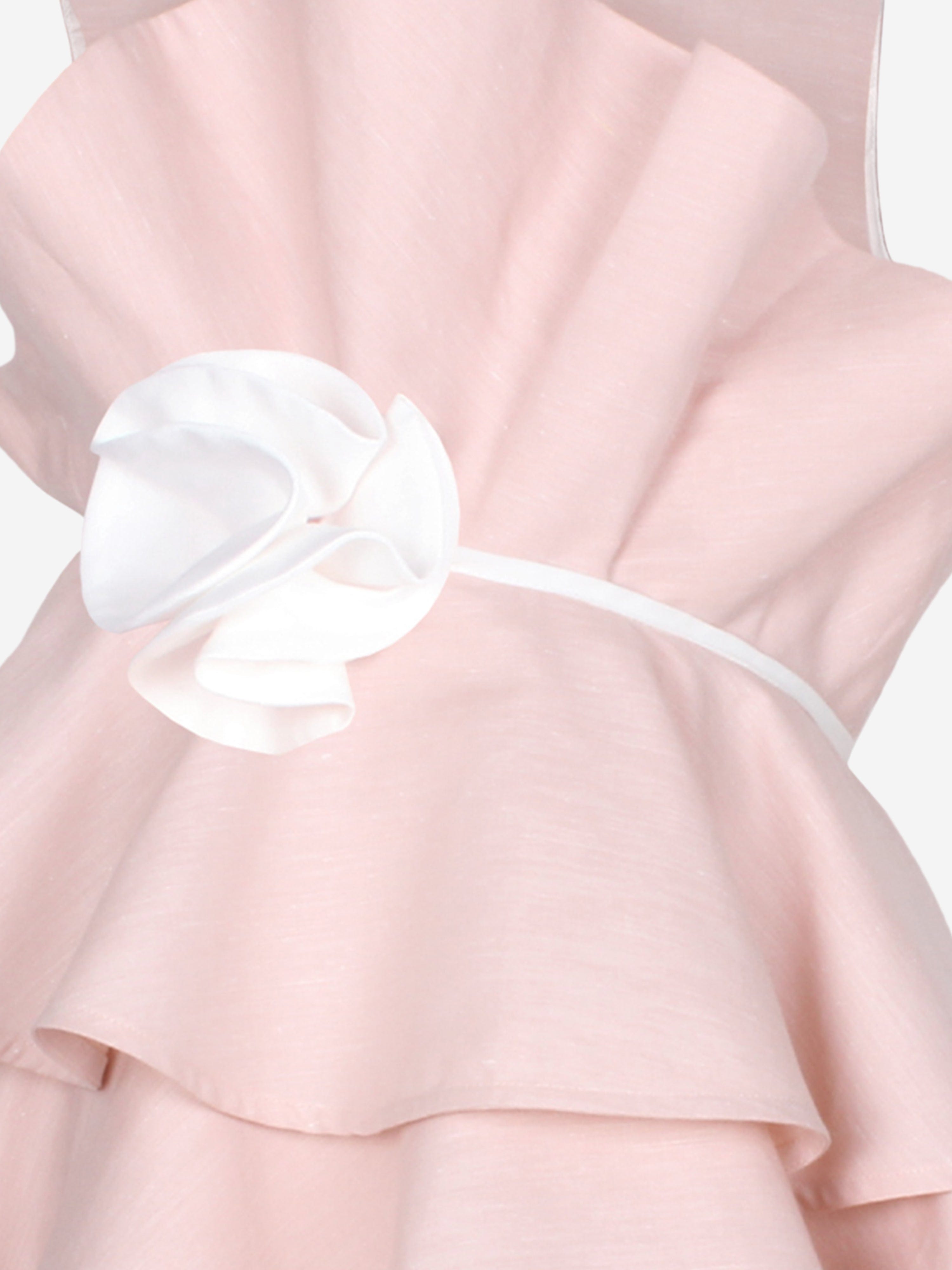 Girls Ebony Ruffle Flower Dress in Pink Free Shipping Shop For
