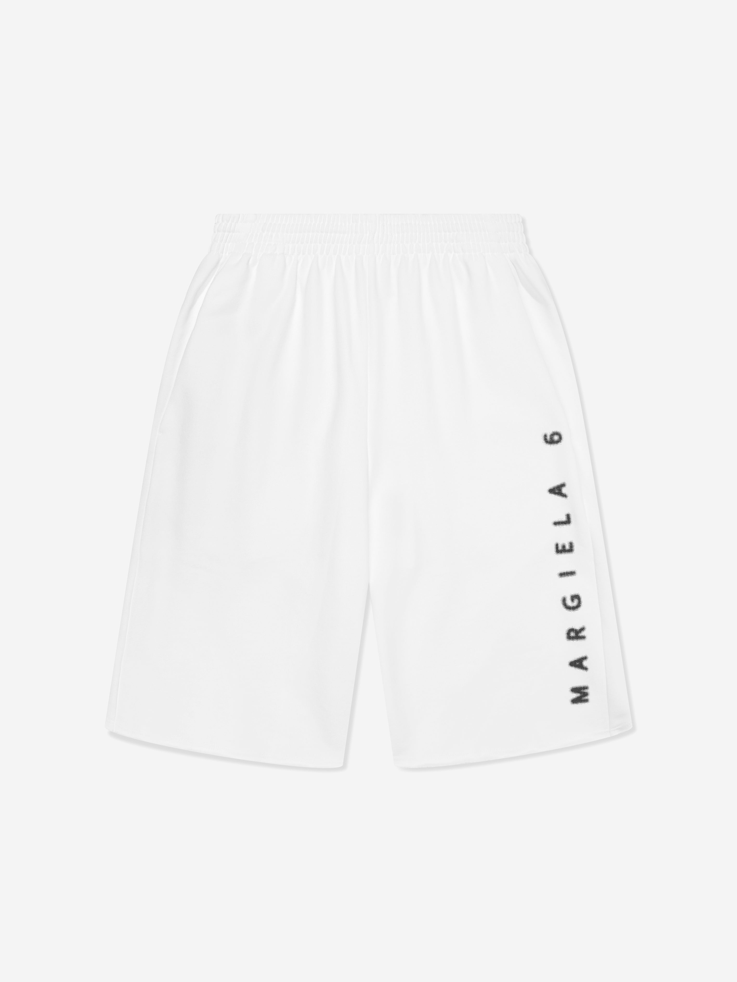 MM6 Maison Margiela Kids Logo Shorts in White Free Shipping Perfect