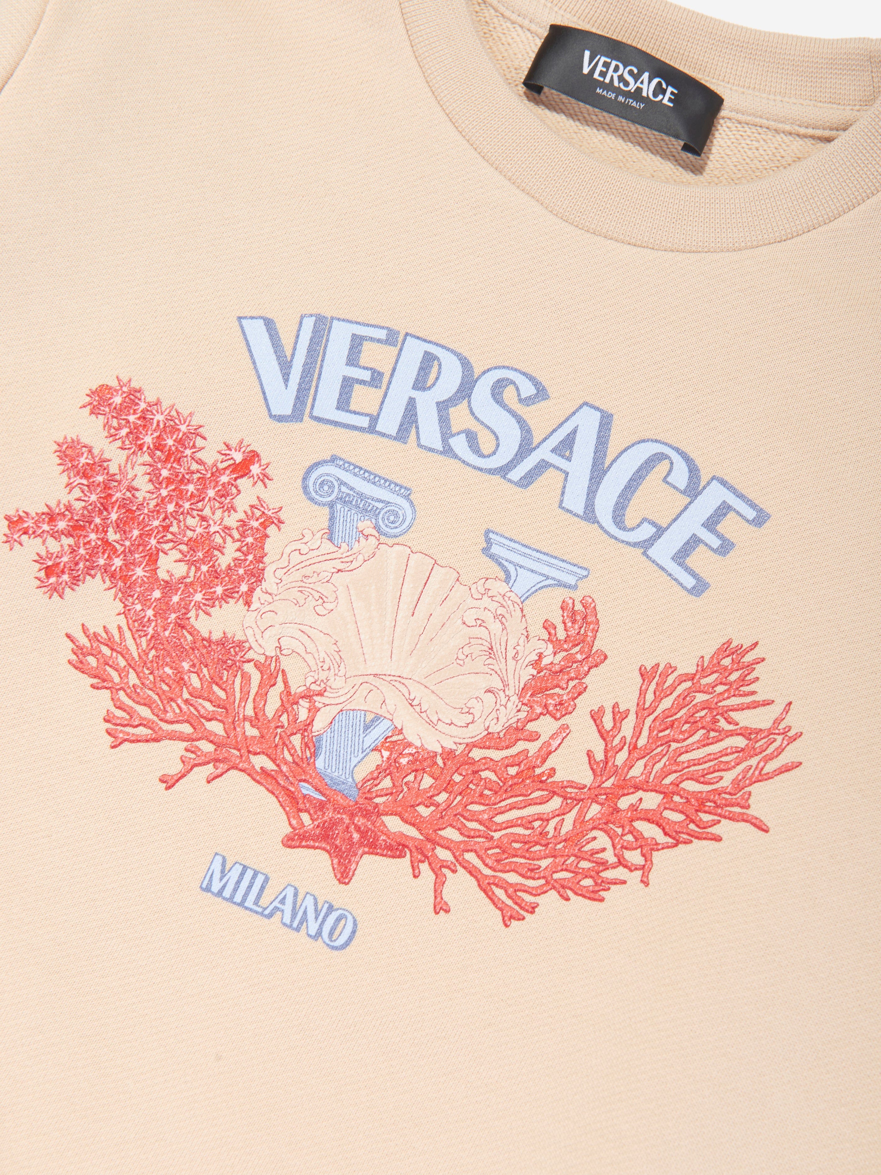 Versace Boys Logo Sweatshirt in Beige Countdown Package Cheap Pice