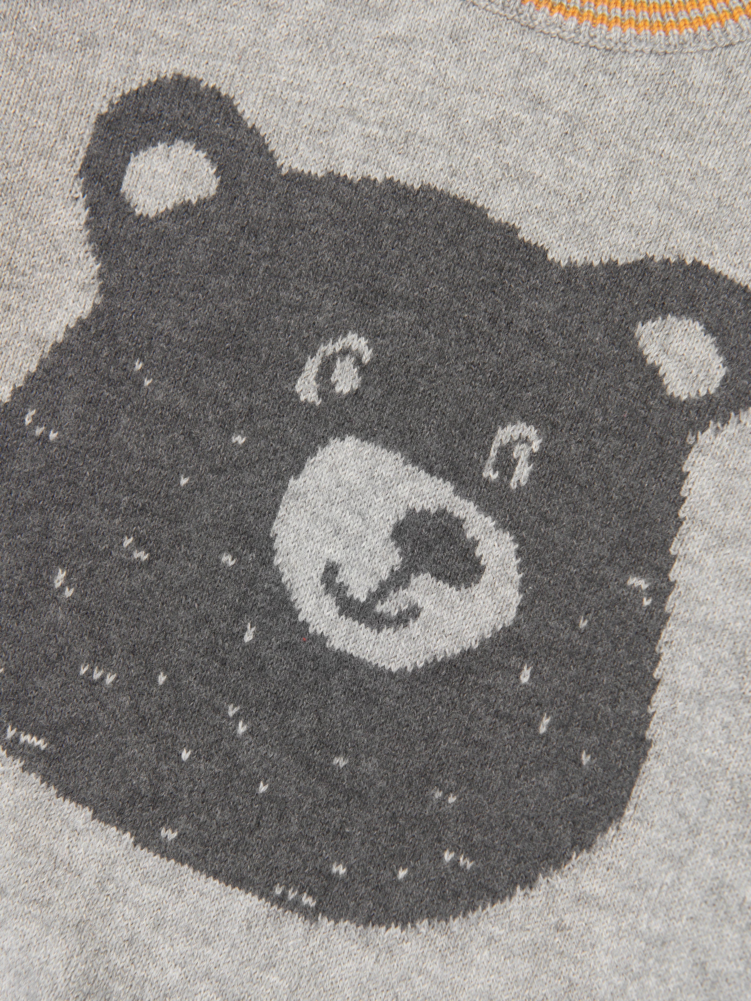 The Bonnie Mob Kids Bear Cashmere Knit Jumper in Grey Outlet Supply