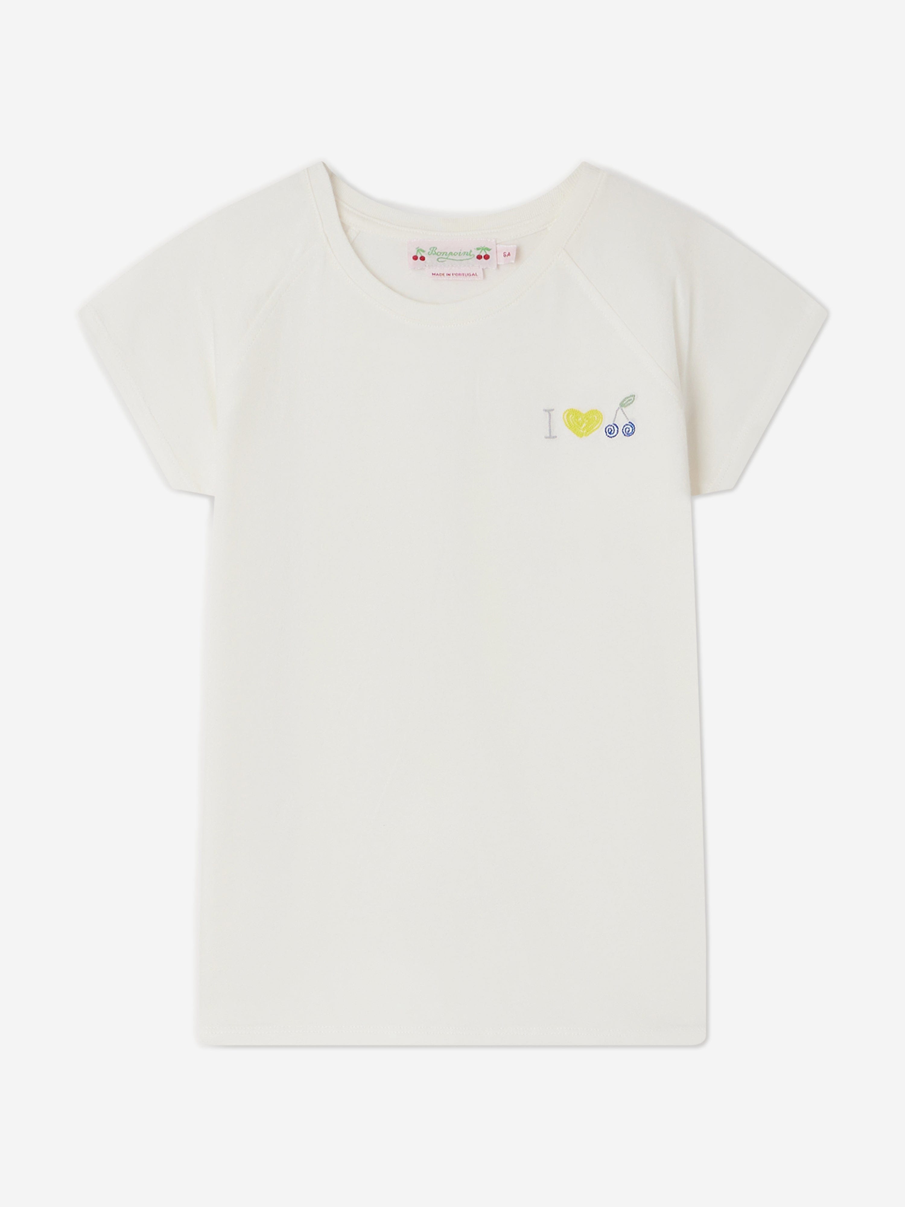 Bonpoint Girls Asmae T-Shirt in White Sast Sale Online