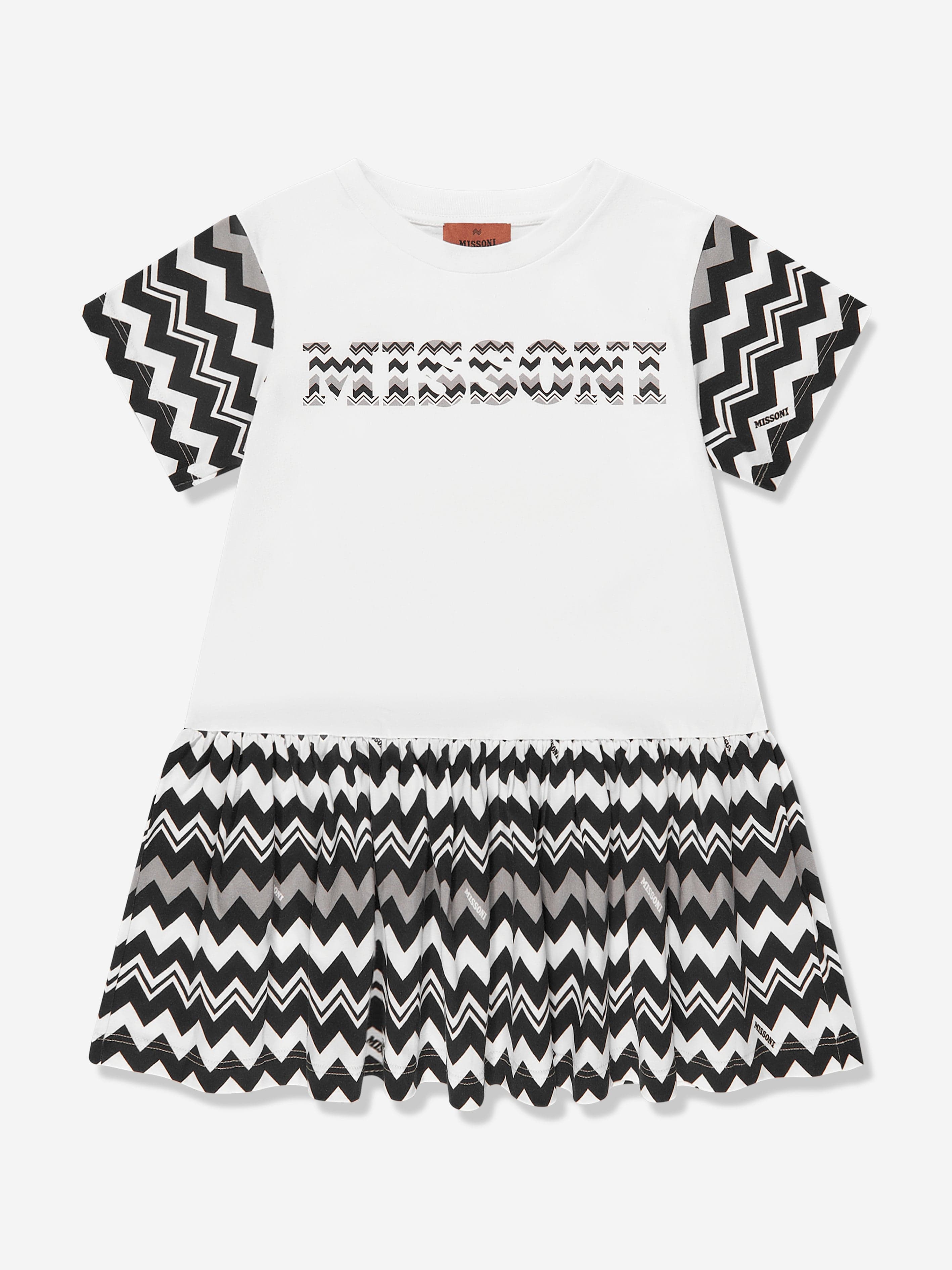 Missoni Girls Zigzag Dress in White Buy Cheap 2025