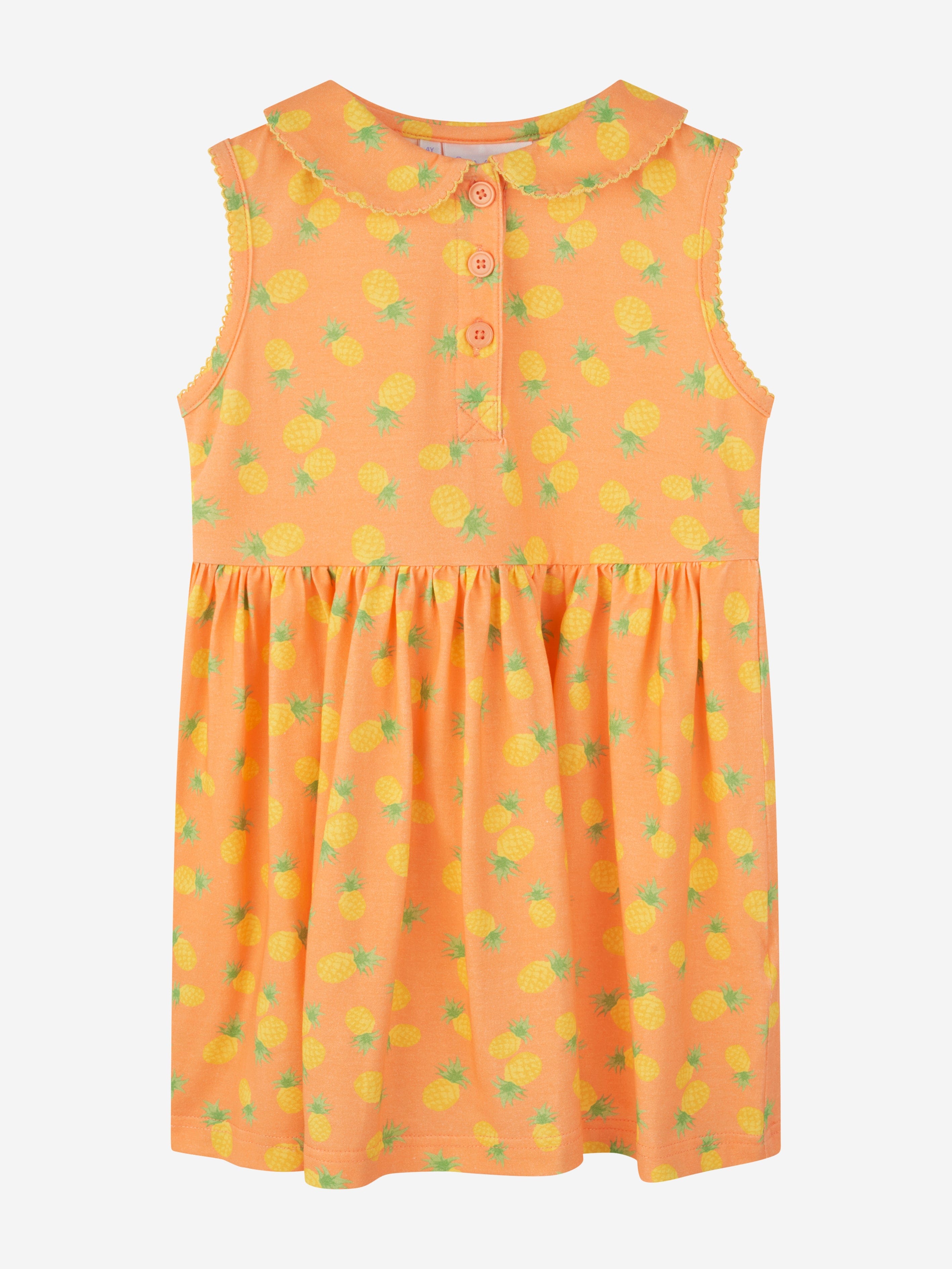 Rachel Riley Girls Pineapple Dress in Orange Outlet Extremely