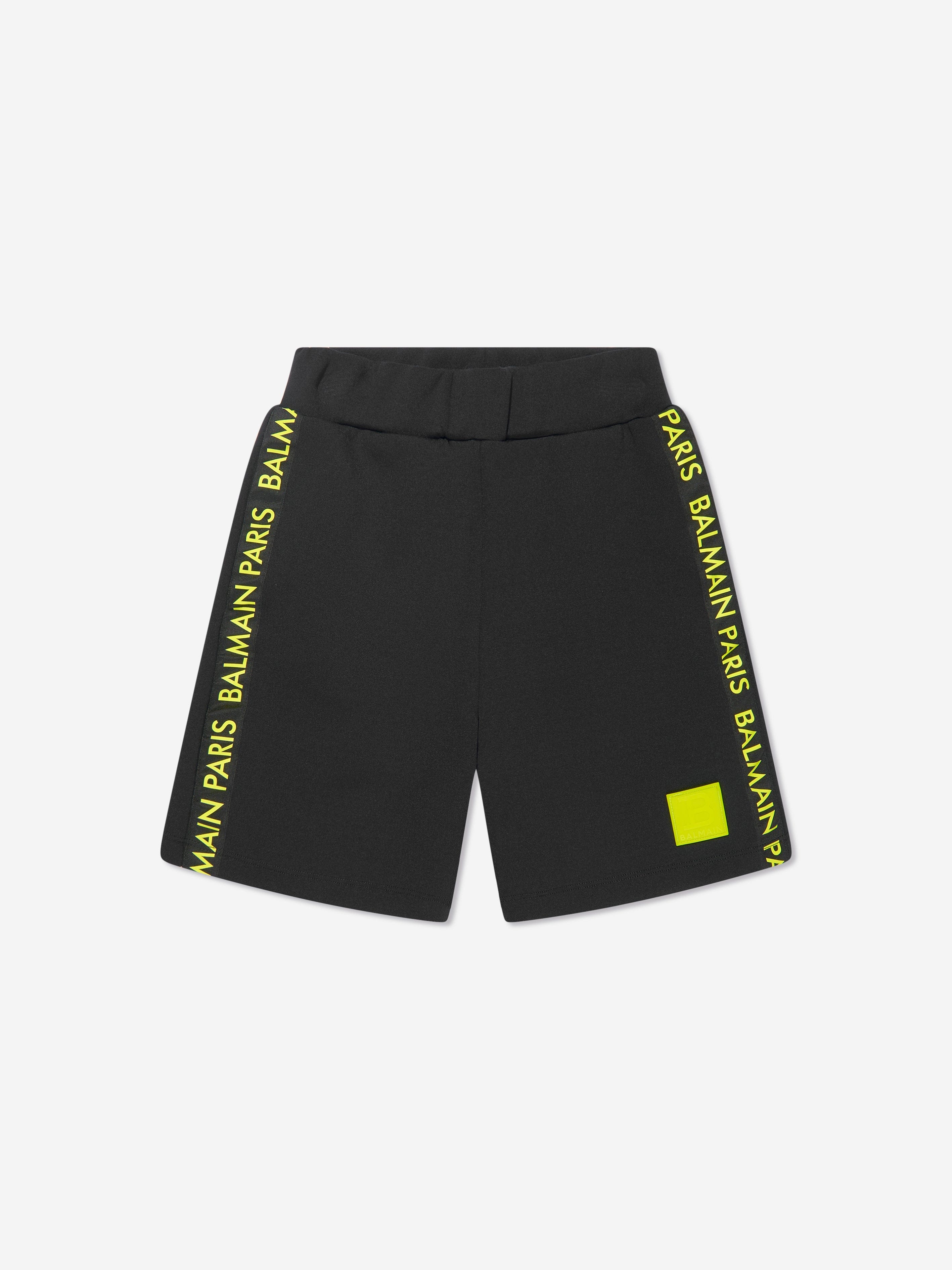 Balmain Boys Logo Jersey Shorts in Black Nicekicks