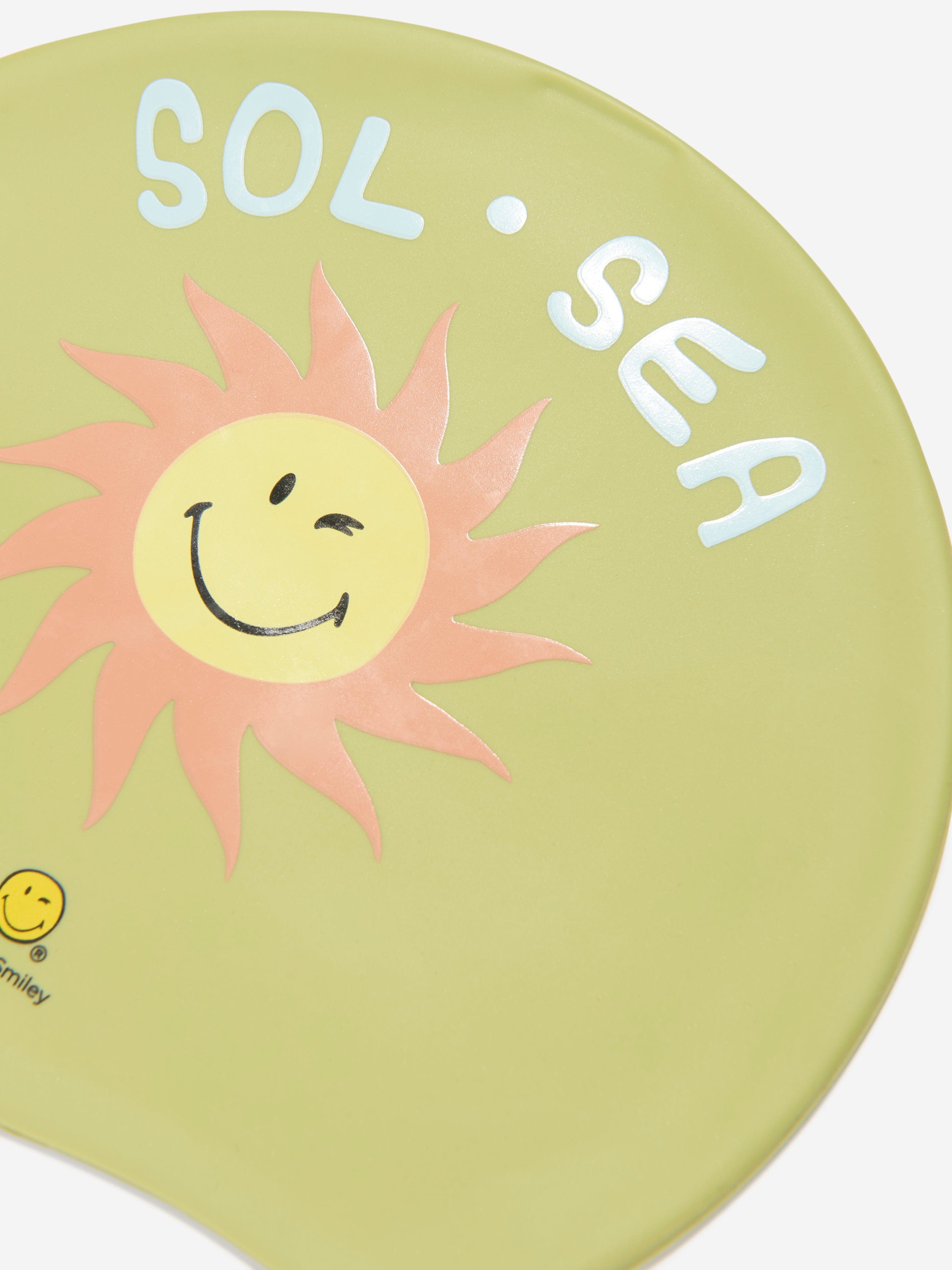 Sunnylife Kids Smiley World Swimming Cap in Green Cheap Brand New Unisex