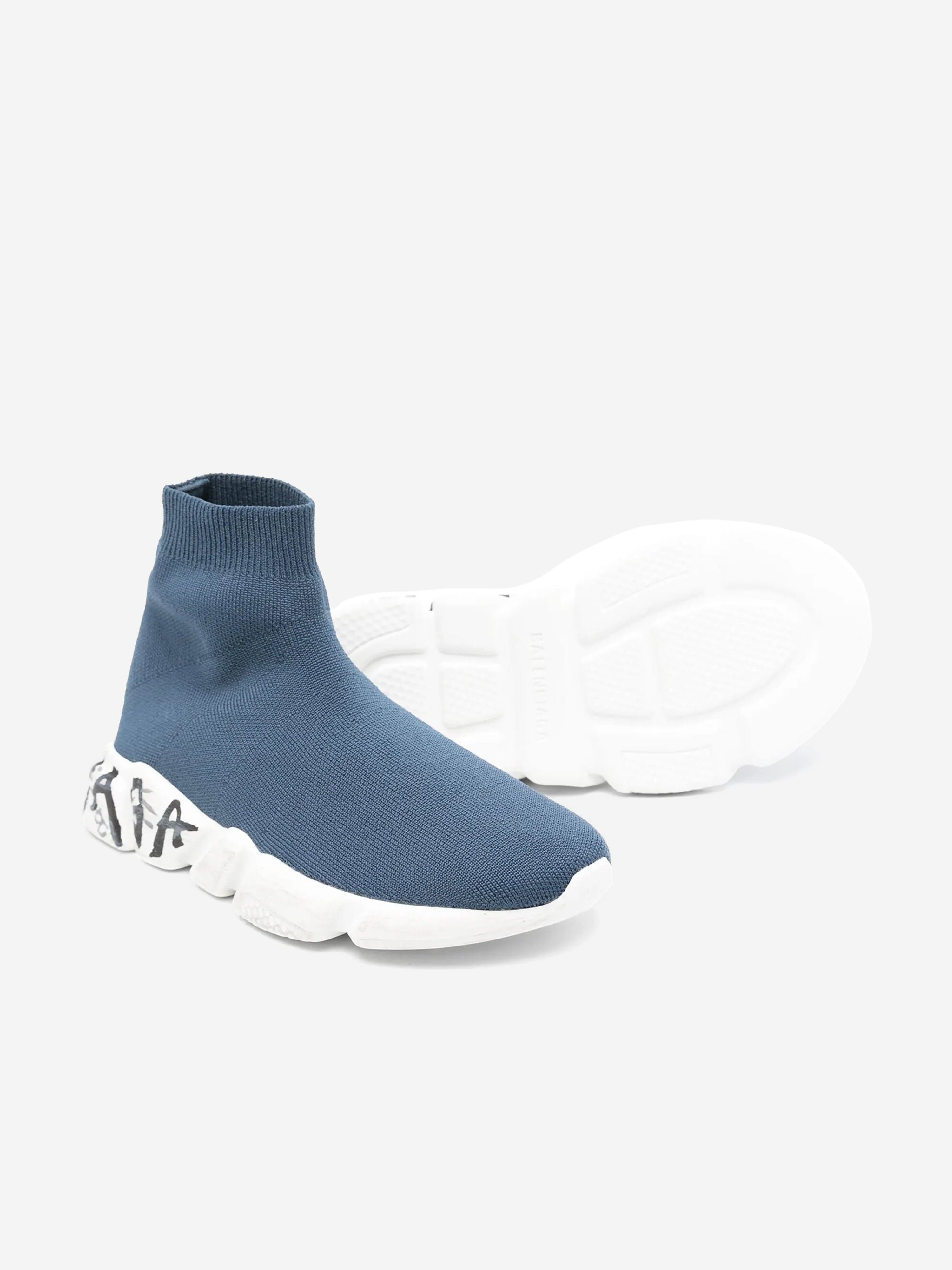 Balenciaga Kids Speed Trainers in Blue Clearance Exclusive