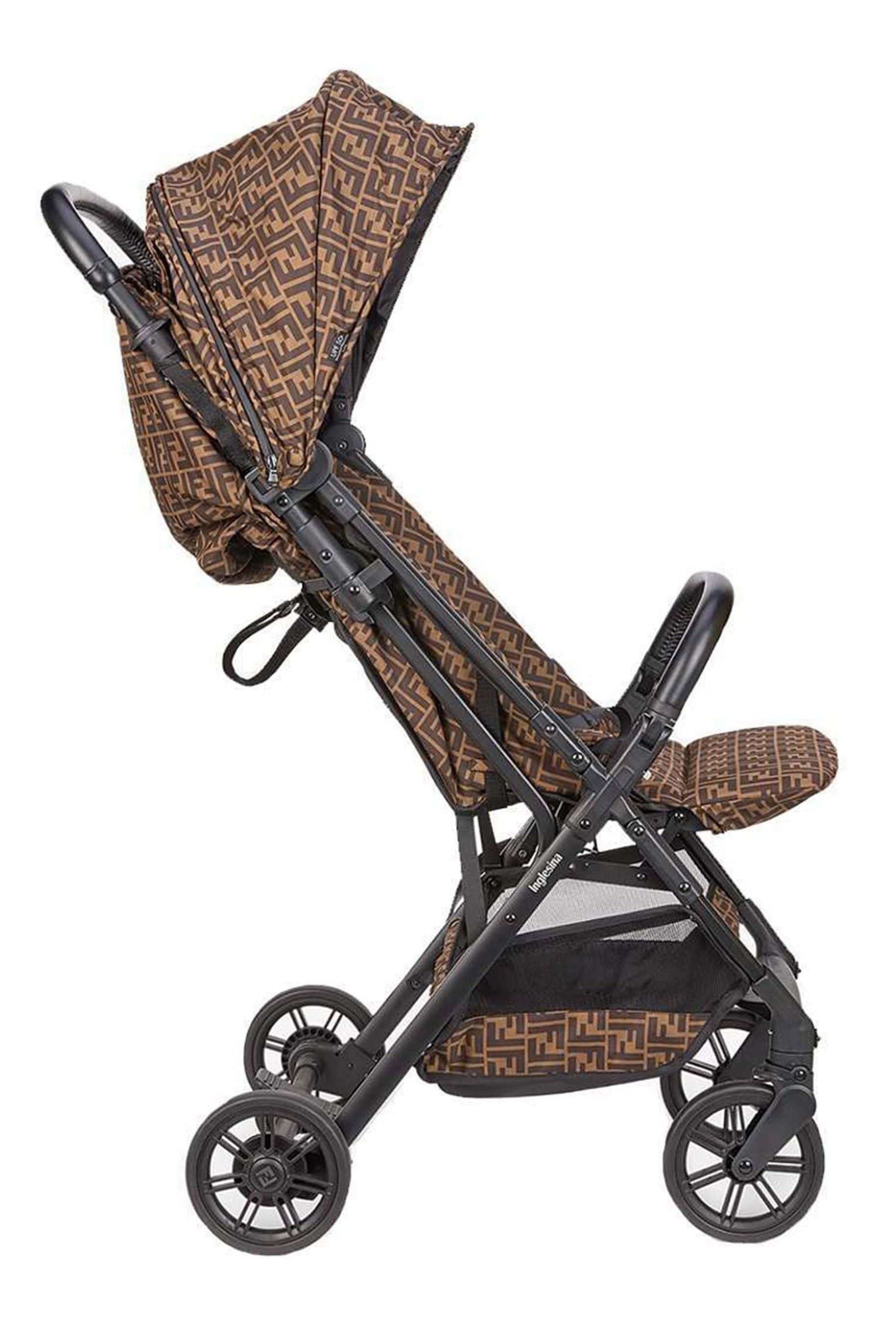 Fendi Baby Zucca Logo Baby Stroller in Brown Discount Big Sale