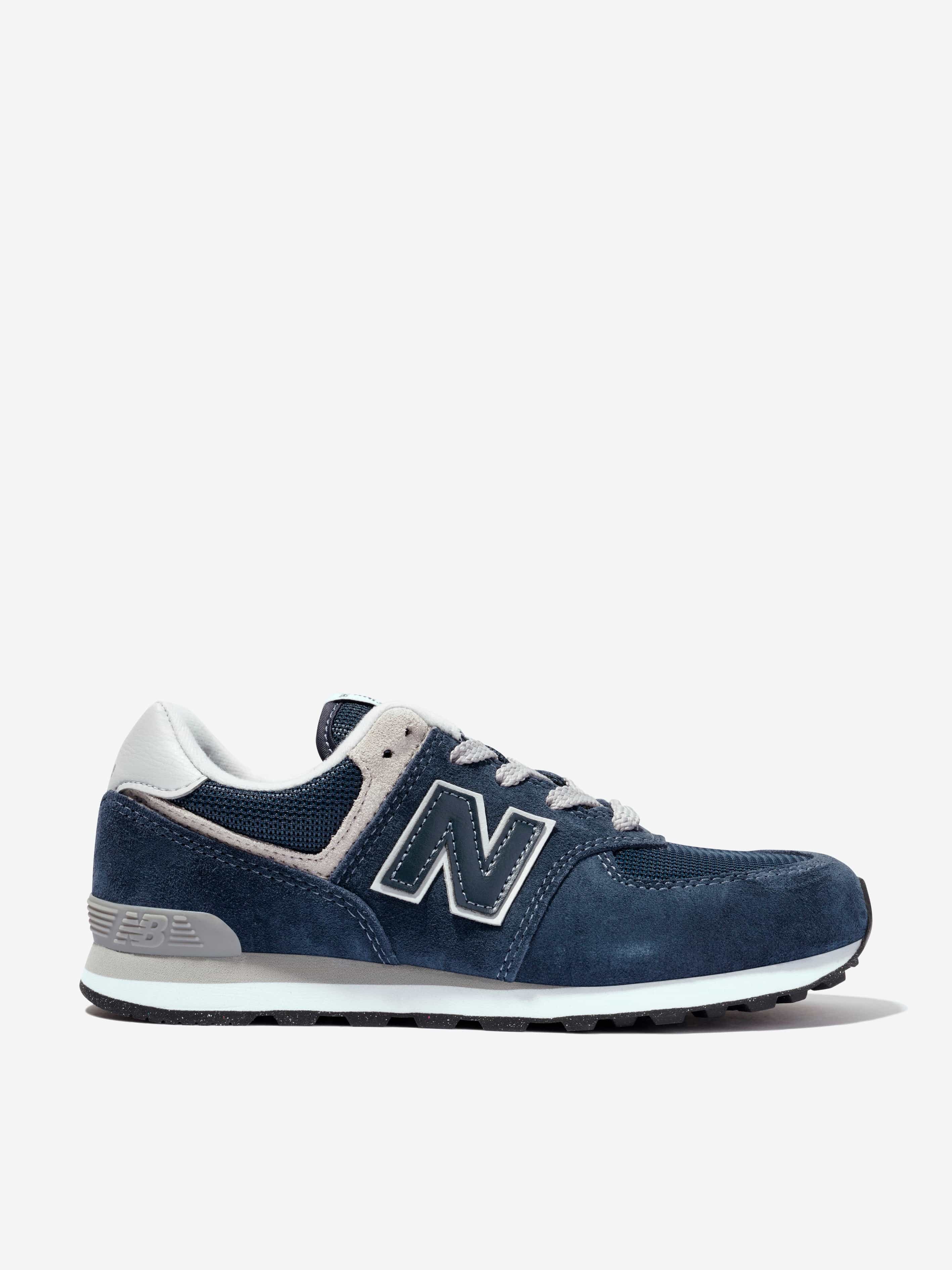 New Balance Kids 574 Lace Up Logo Trainers in Navy In China Cheap Pice