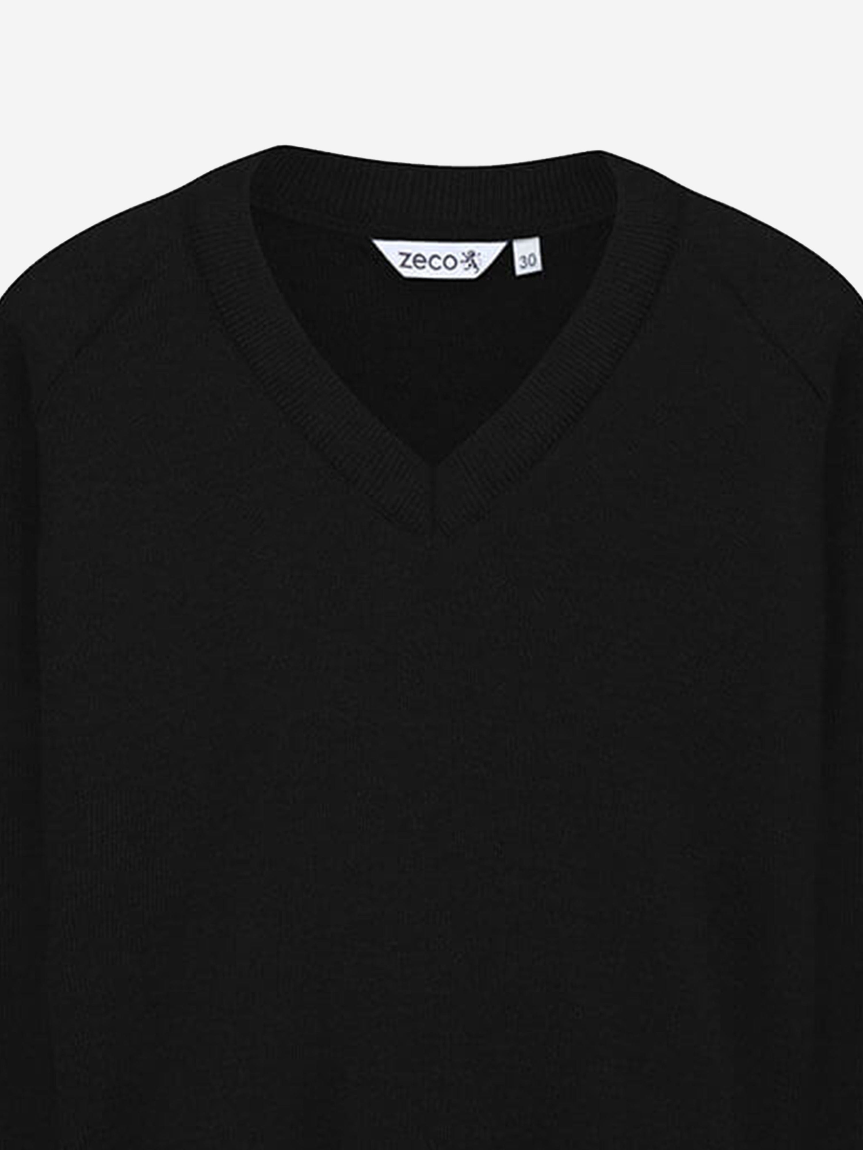 Zeco Kids School Cotton Mix Knitted V-Neck Jumper in Black Buy Cheap Recommend