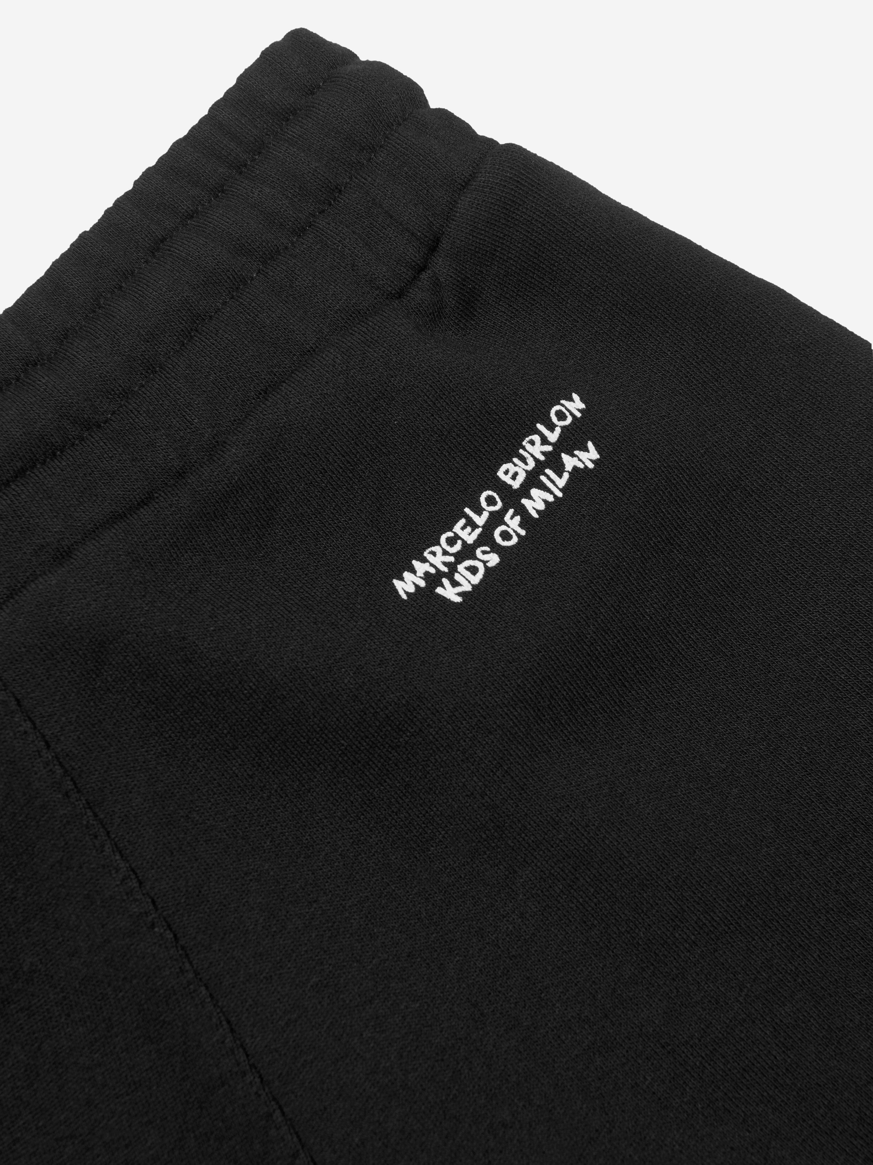 Marcelo Burlon Boys Cotton Logo Print Sweat Shorts Free Shipping For Cheap