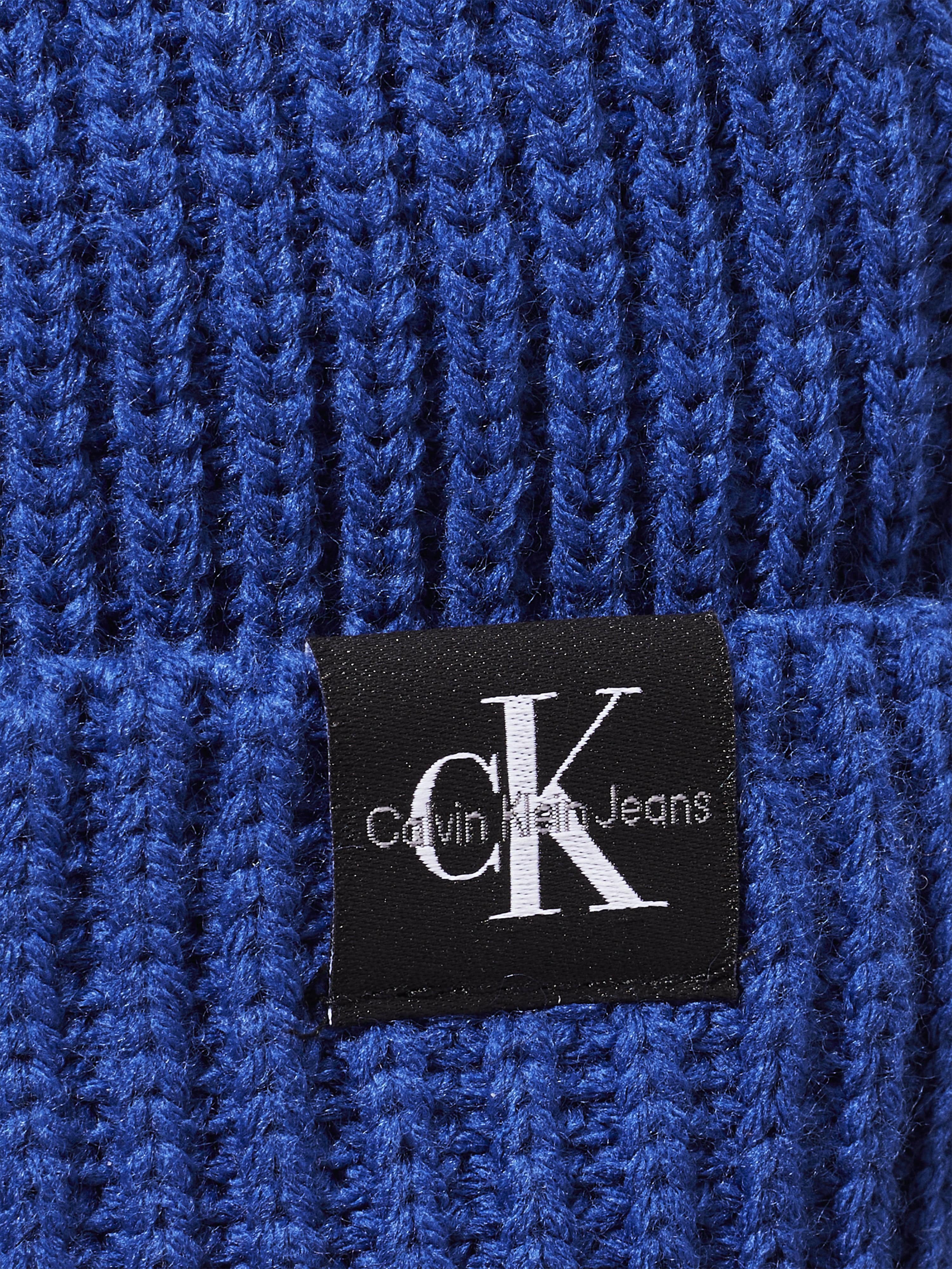 Calvin Klein Boys Monogram Rib Beanie Hat in Blue Free Shipping Cheap