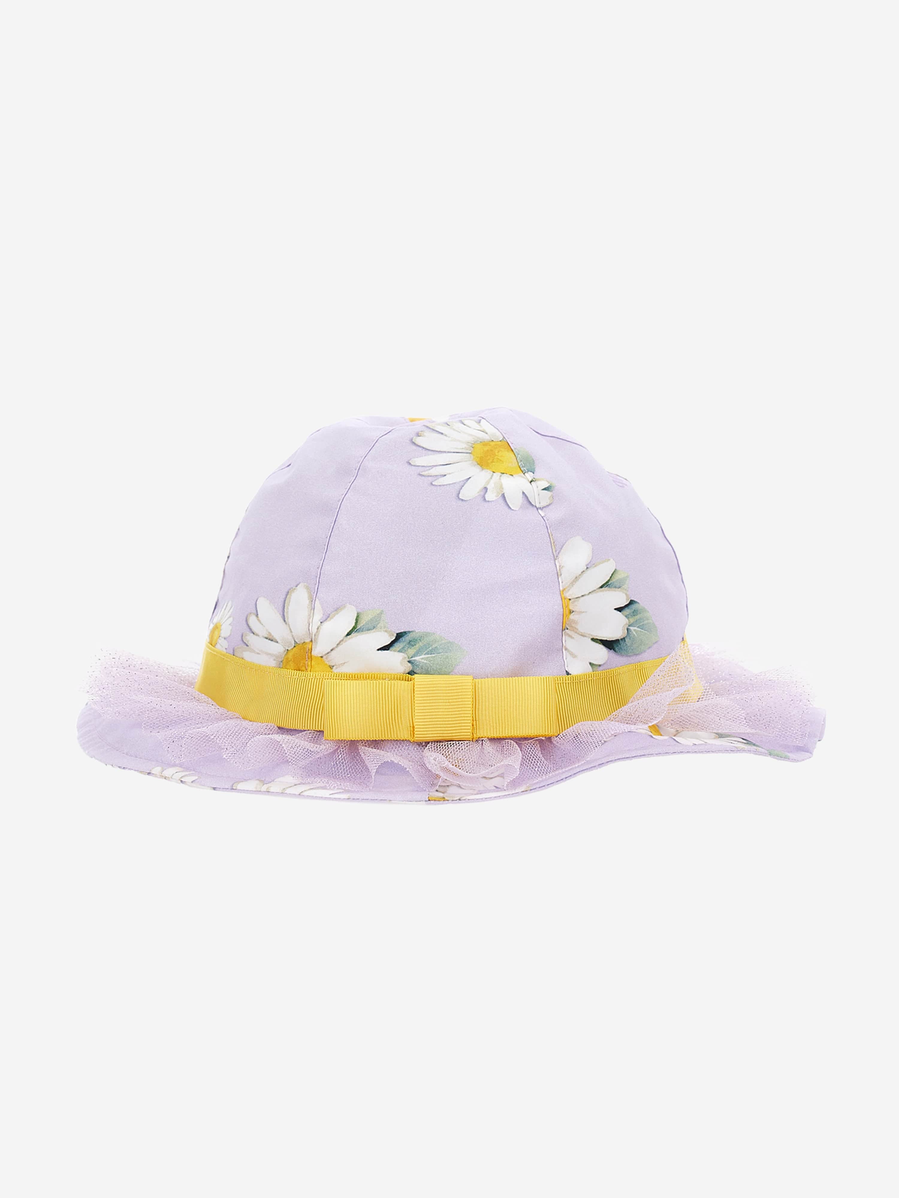 Monnalisa Baby Girls Daisy Bucket Hat in Purple Sale Explore