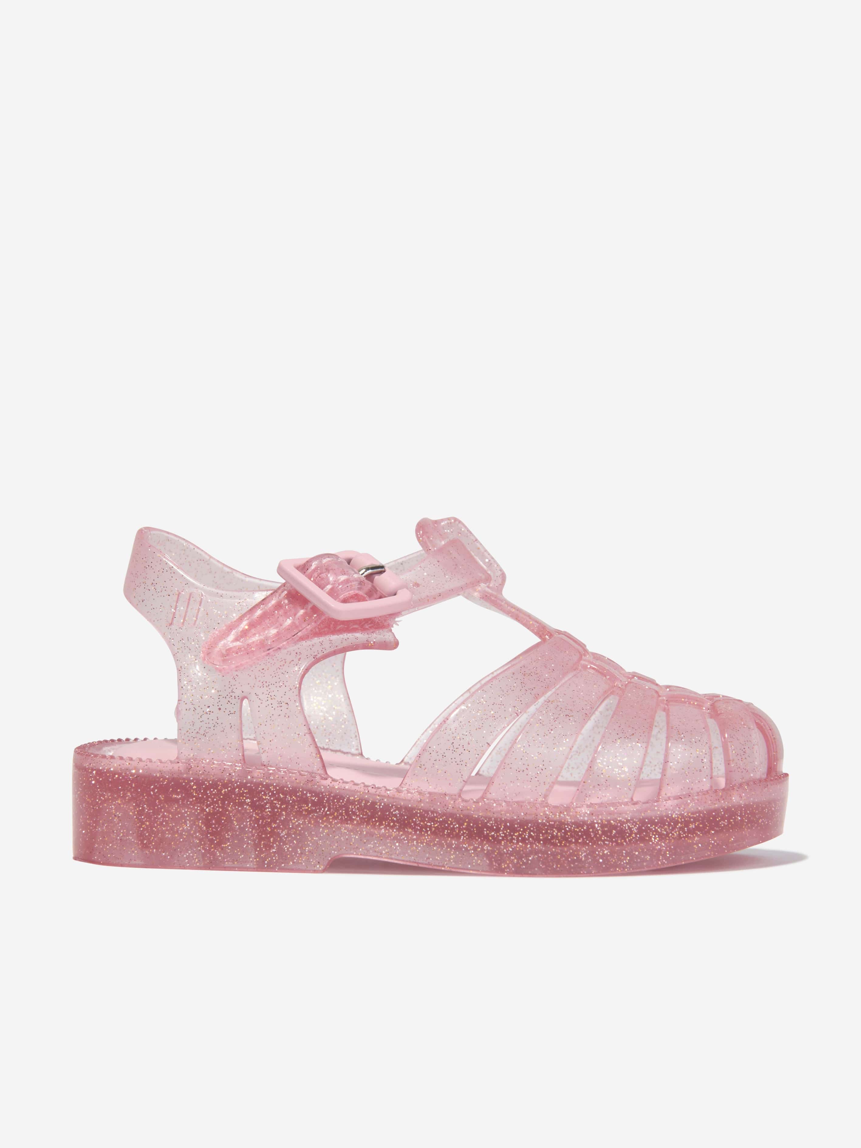Mini Melissa Girls Glitter Jelly Sandals in Pink How Much Cheap Online