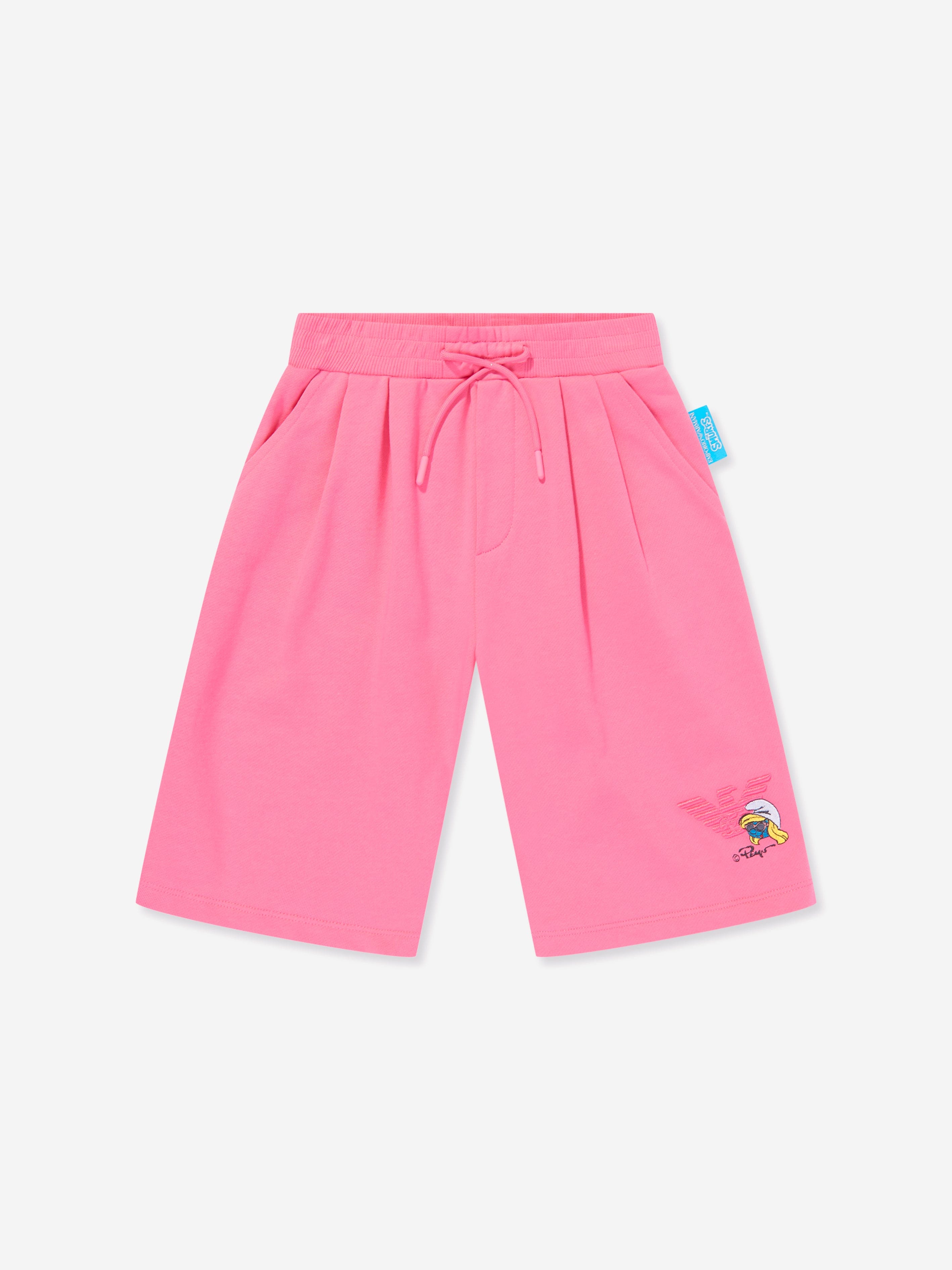 Emporio Armani Girls Smurfette Logo Shorts in Pink Top Quality Sale Online