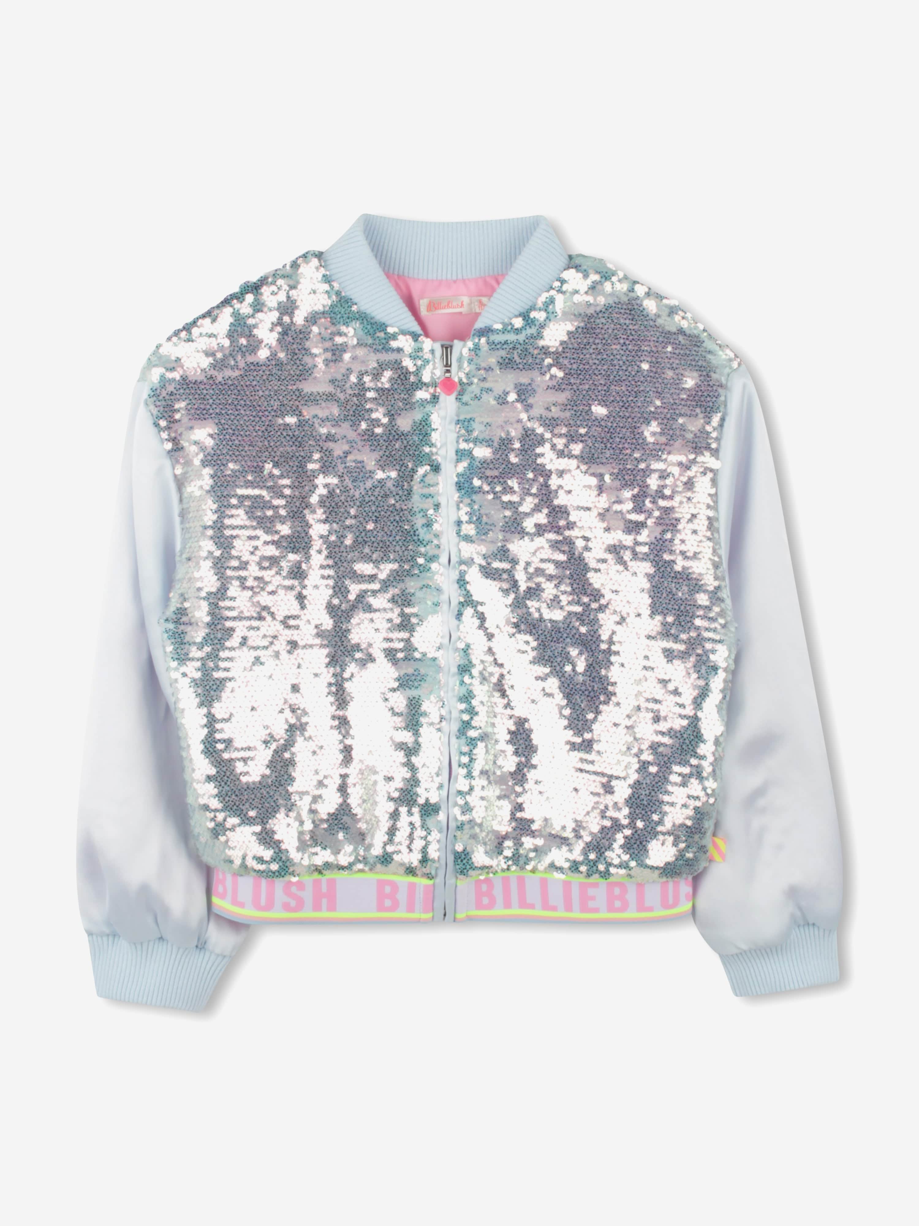 Girls Sequin Bomber Jacket in Blue Buy Cheap Fake