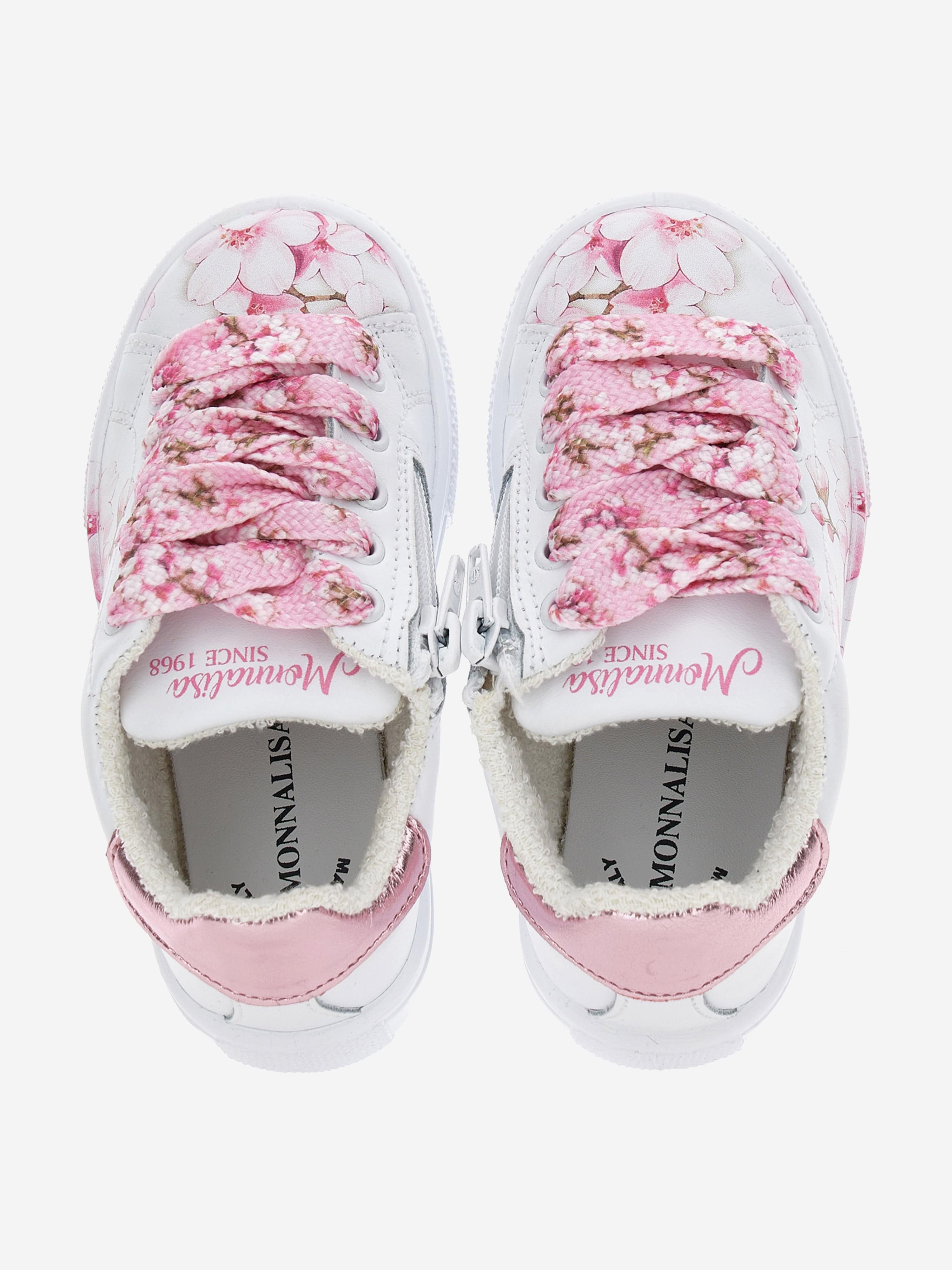Girls Leather Peach Blossom Trainers in White Cheap New Arrival