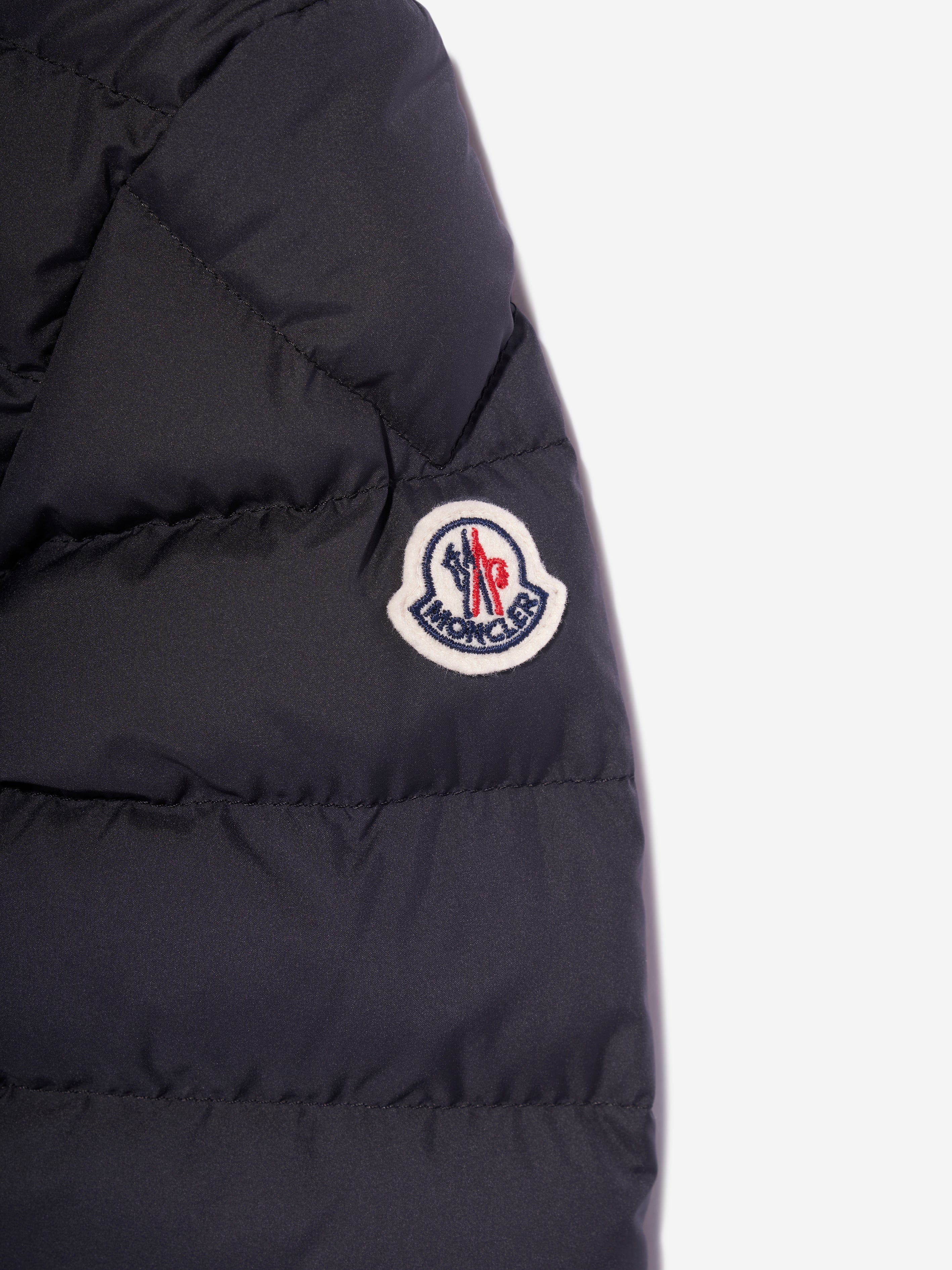 Moncler Enfant Boys Down Padded Baudinet Jacket in Black Discount Order