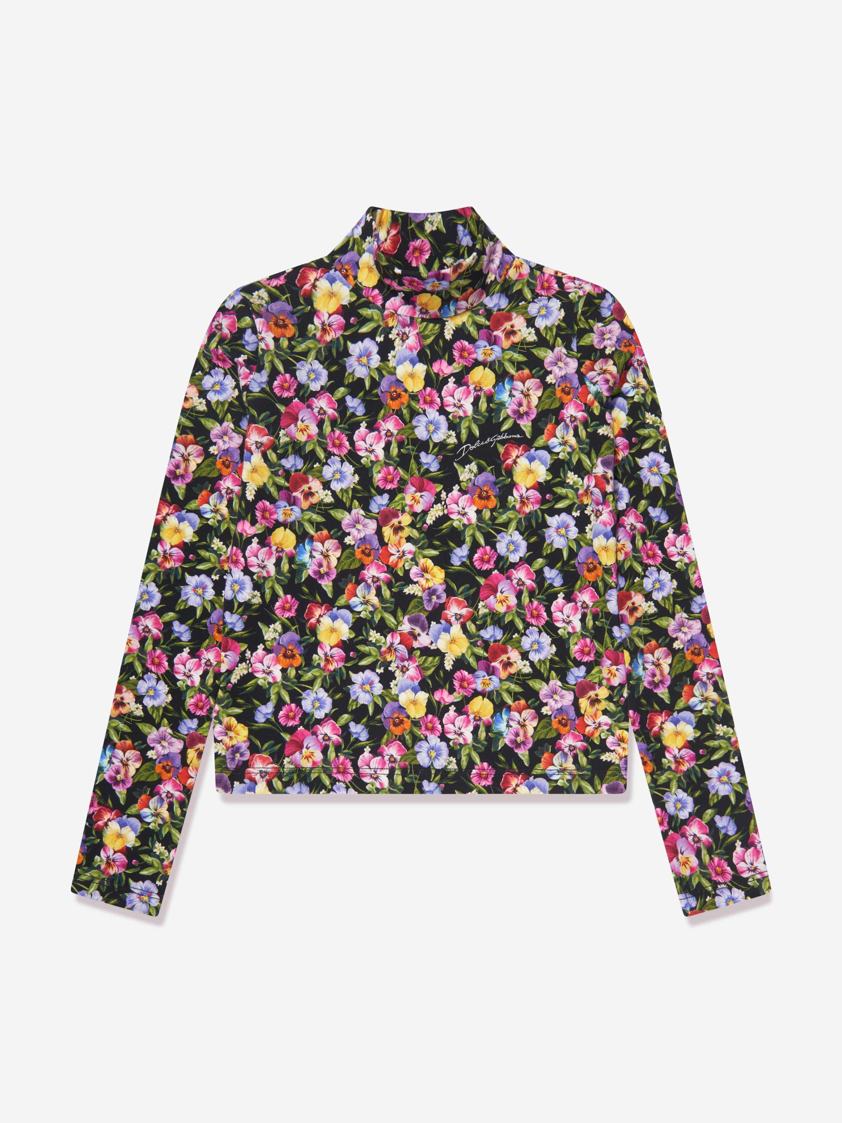 Dolce & Gabbana Girls Floral Print Top in Multicolour Cost For Sale