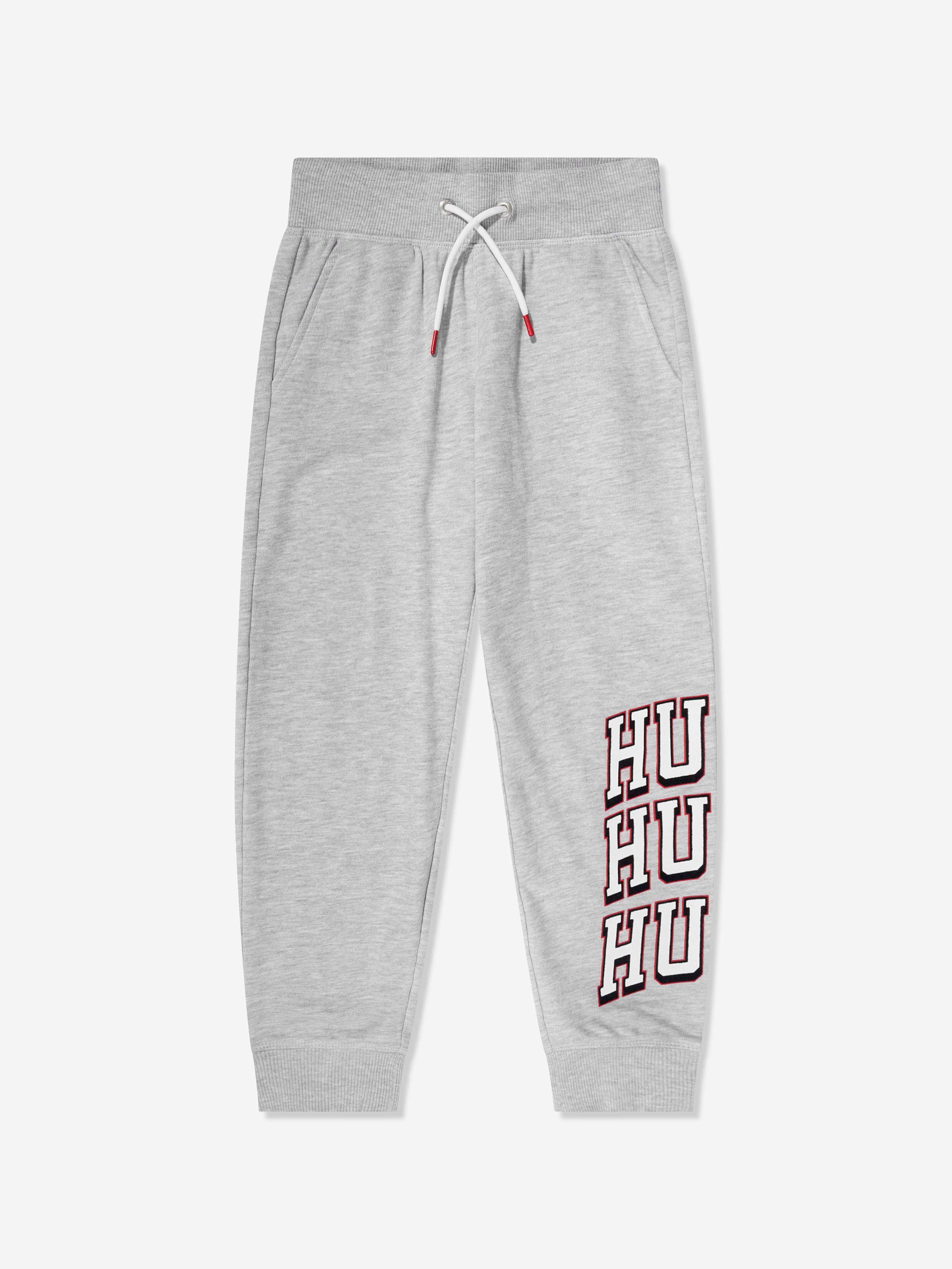 Hugo Boys Logo Print Joggers in Grey Clearance Best Seller