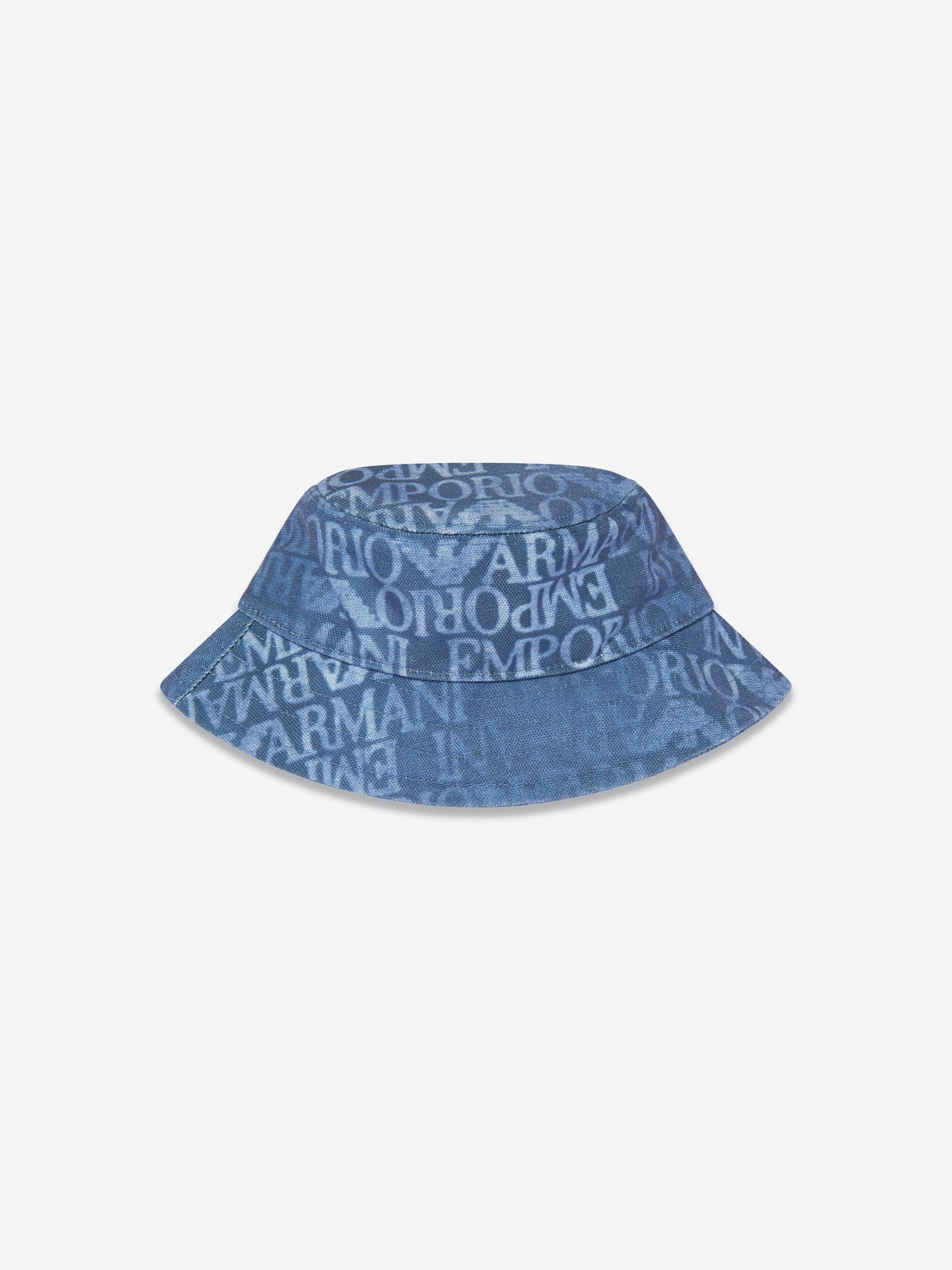 Emporio Armani Kids Logo Bucket Hat in Blue Best Pices Online