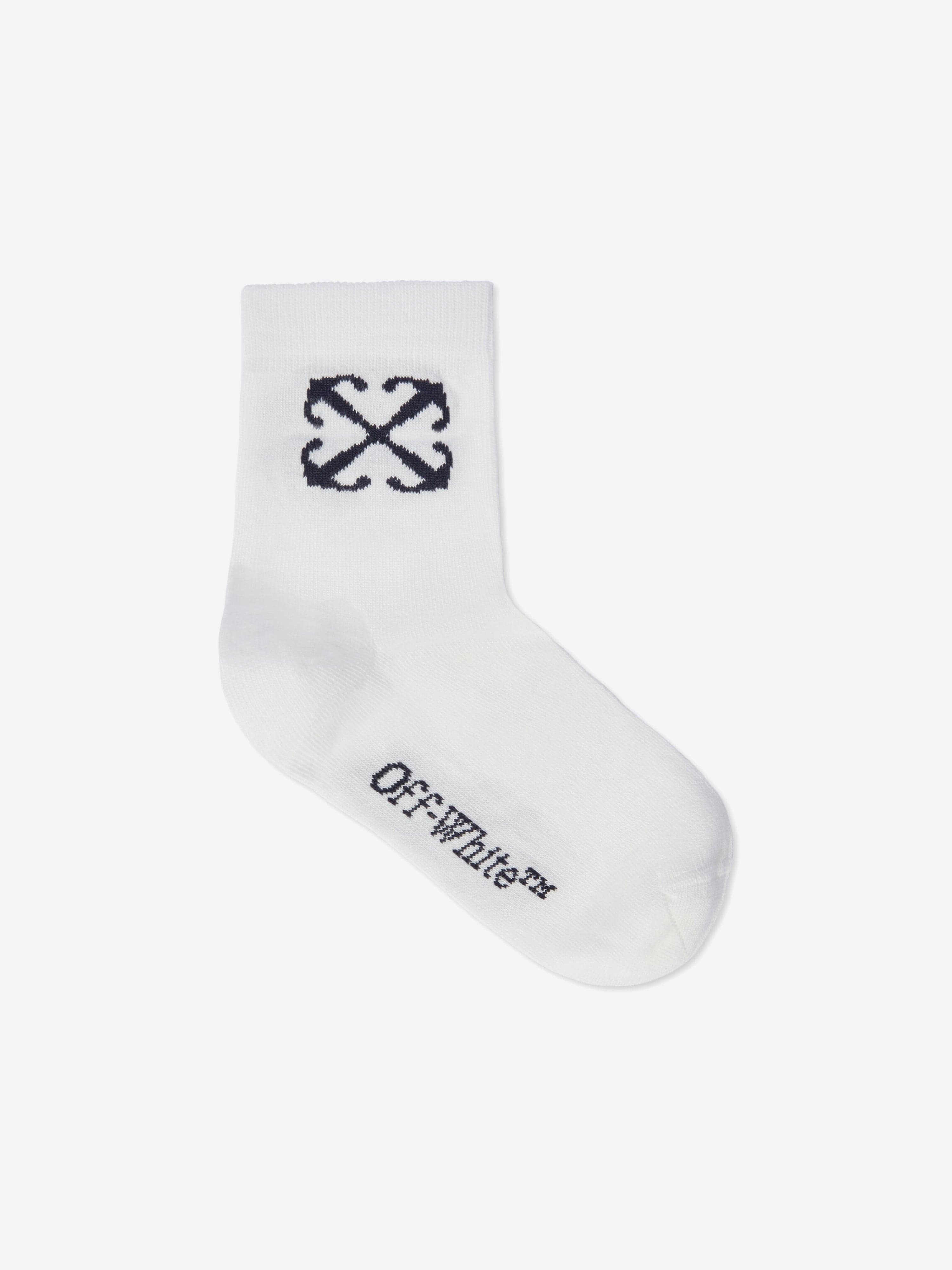 Off-White Kids Arrow Mid High Socks in White Discount Low Shipping Fee