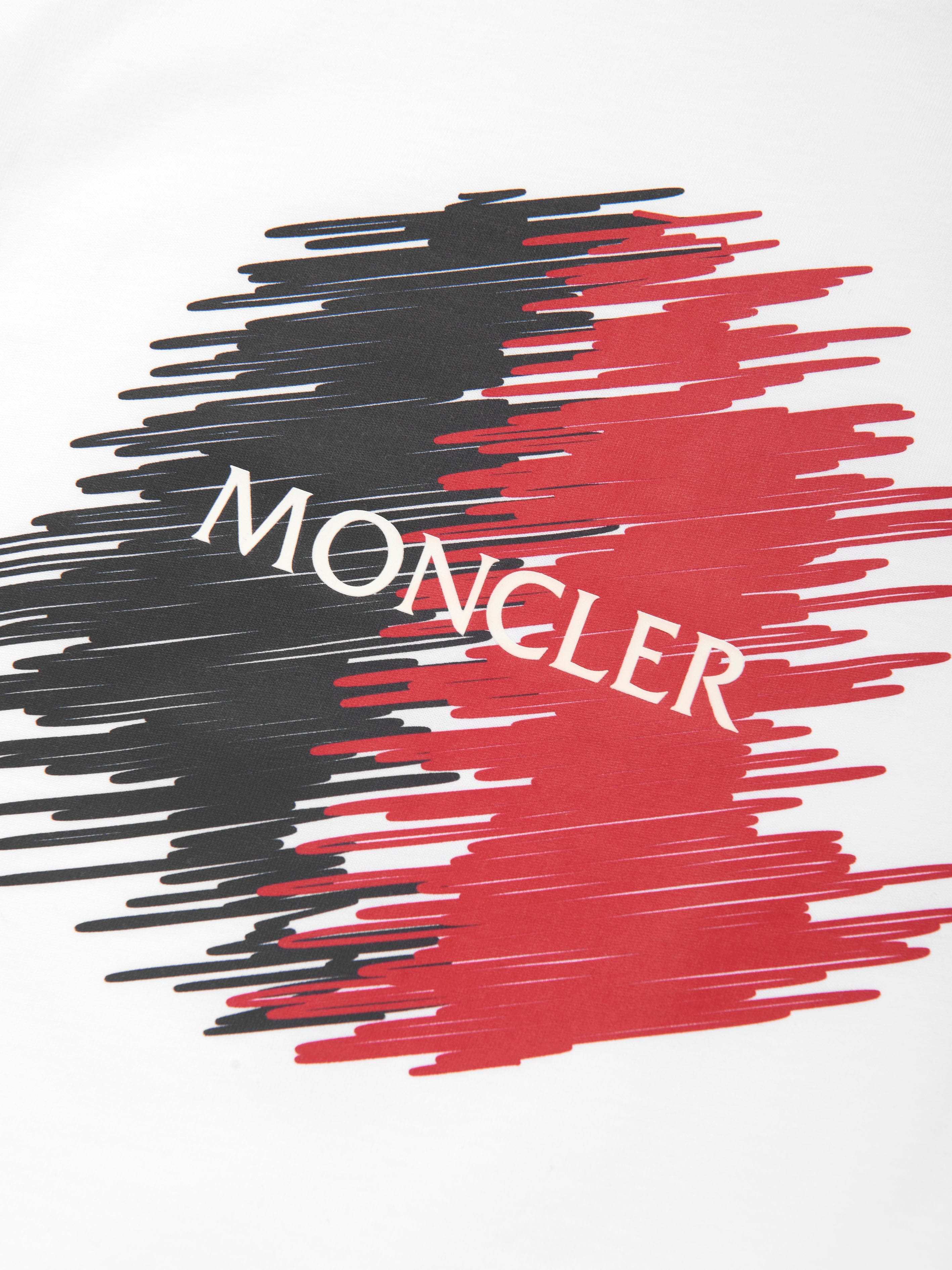 Moncler Enfant Boys Logo Print T-Shirt in White Sale Online Shop