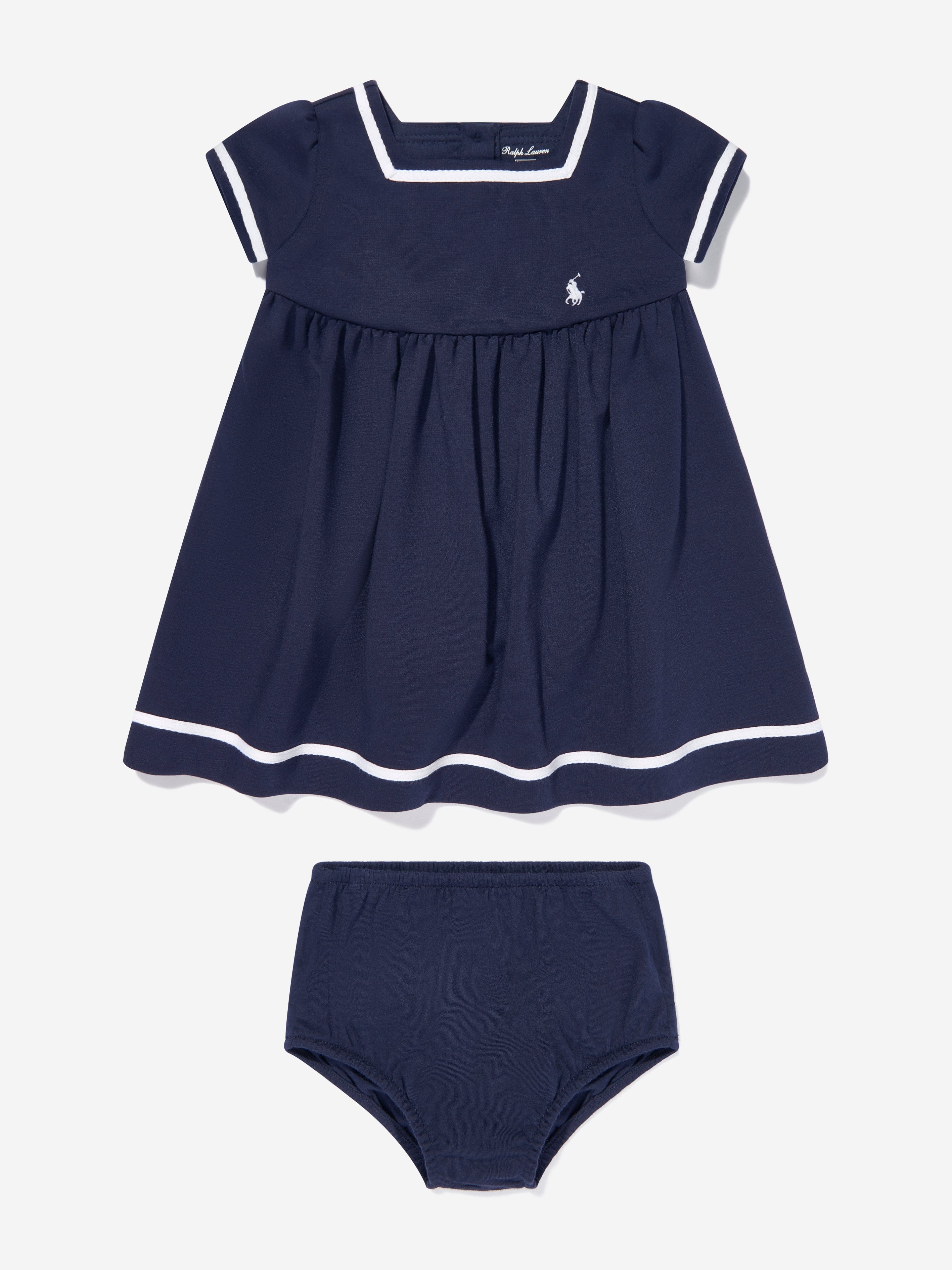 Baby Girls Nautical Dress in Navy Buy Cheap Extremely
